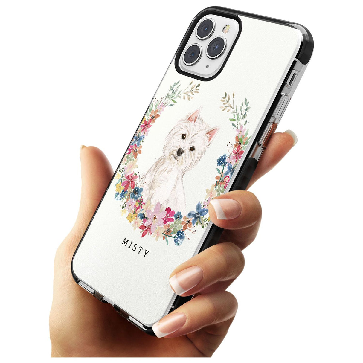 Westie Watercolour Dog Portrait Black Impact Phone Case for iPhone 11 Pro Max