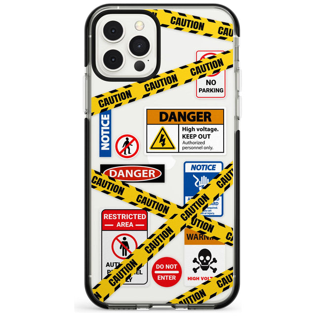 CAUTION Pink Fade Impact Phone Case for iPhone 11
