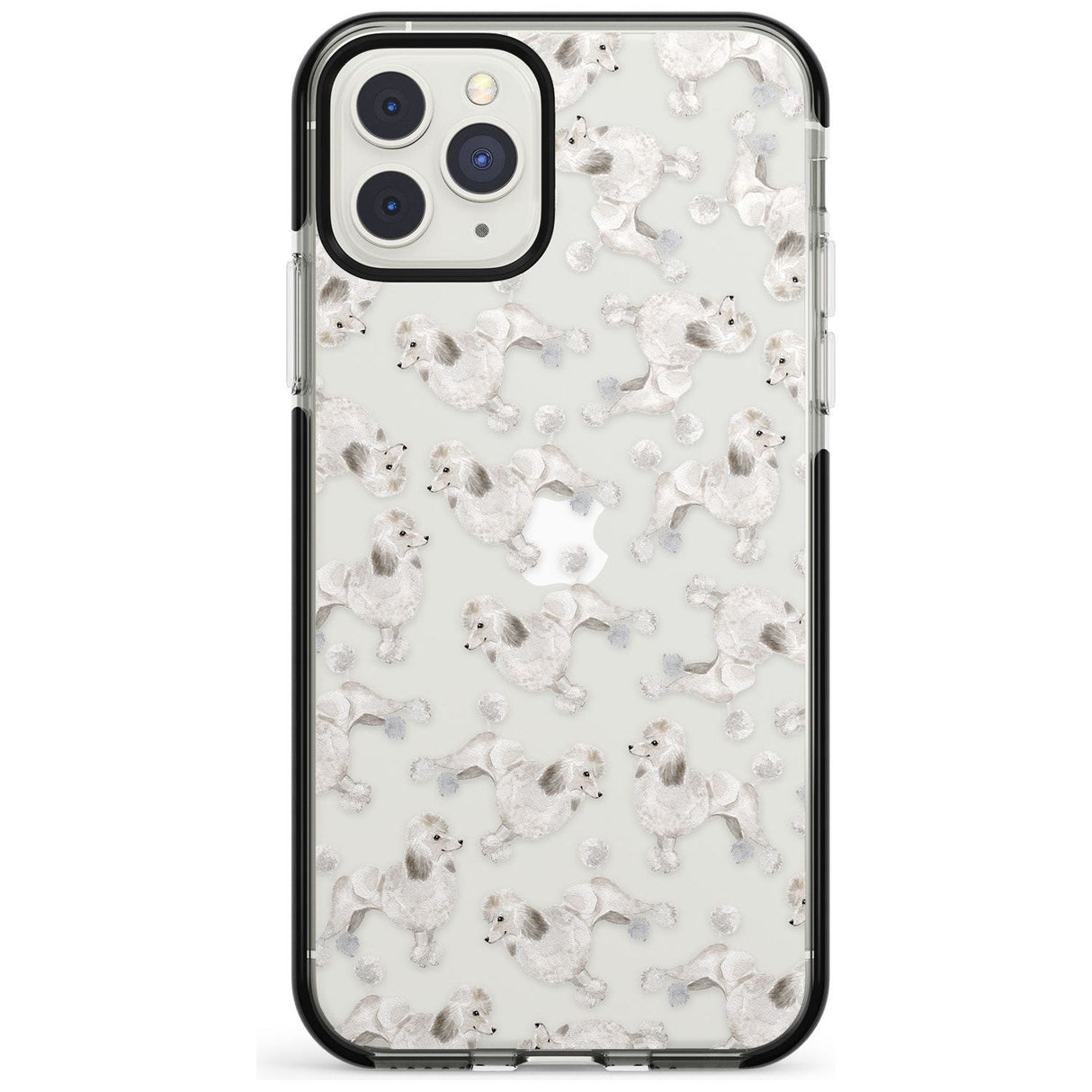 Poodle (White) Watercolour Dog Pattern Black Impact Phone Case for iPhone 11 Pro Max