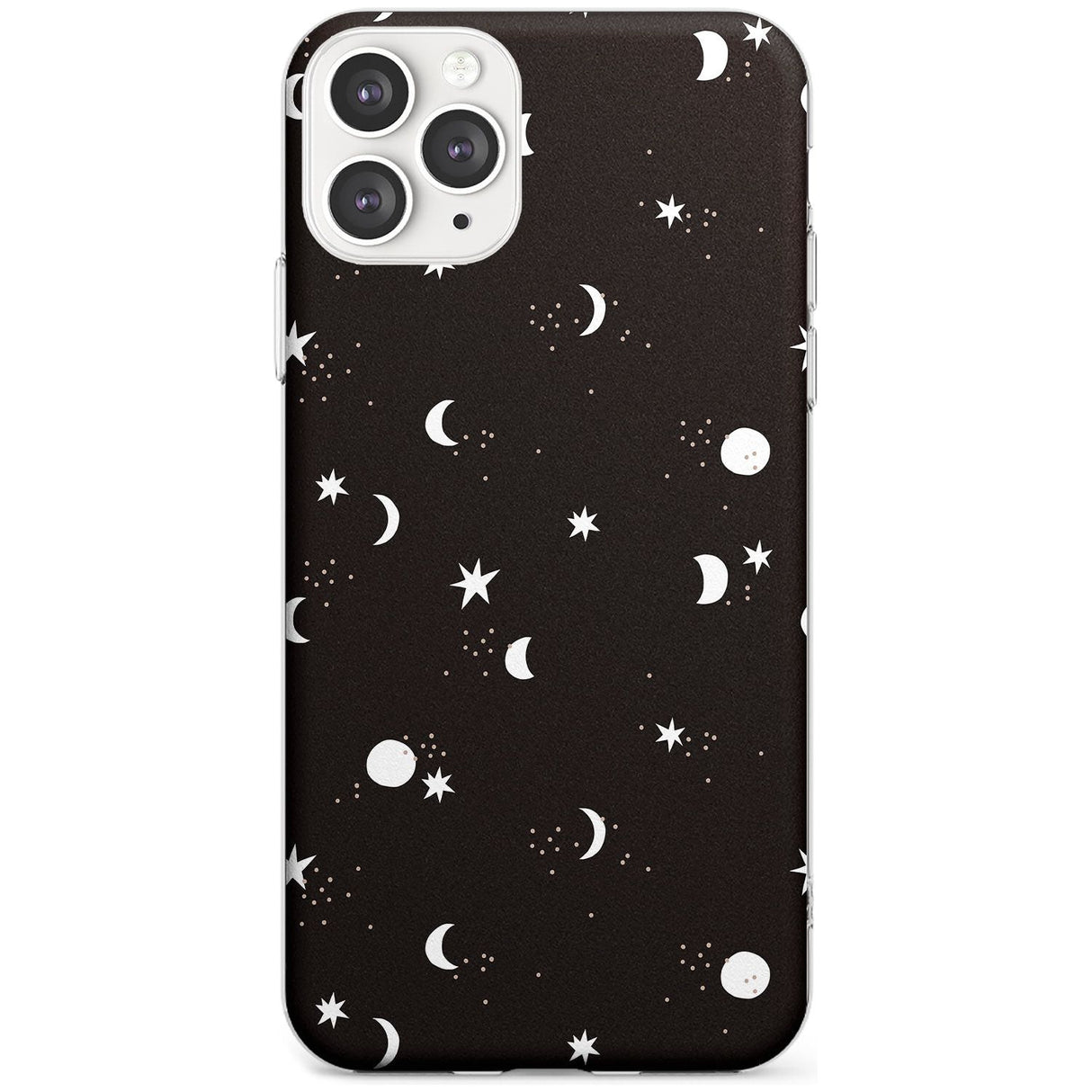 Funky Moons & Stars Phone Case iPhone 11 Pro Max / Clear Case,iPhone 11 Pro / Clear Case,iPhone 12 Pro Max / Clear Case,iPhone 12 Pro / Clear Case Blanc Space