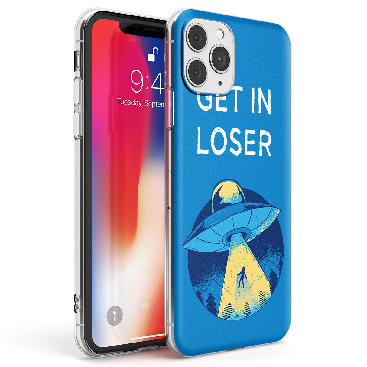 Get in Loser UFO Phone Case iPhone 11 Pro Max / Clear Case,iPhone 11 Pro / Clear Case,iPhone 12 Pro Max / Clear Case,iPhone 12 Pro / Clear Case Blanc Space