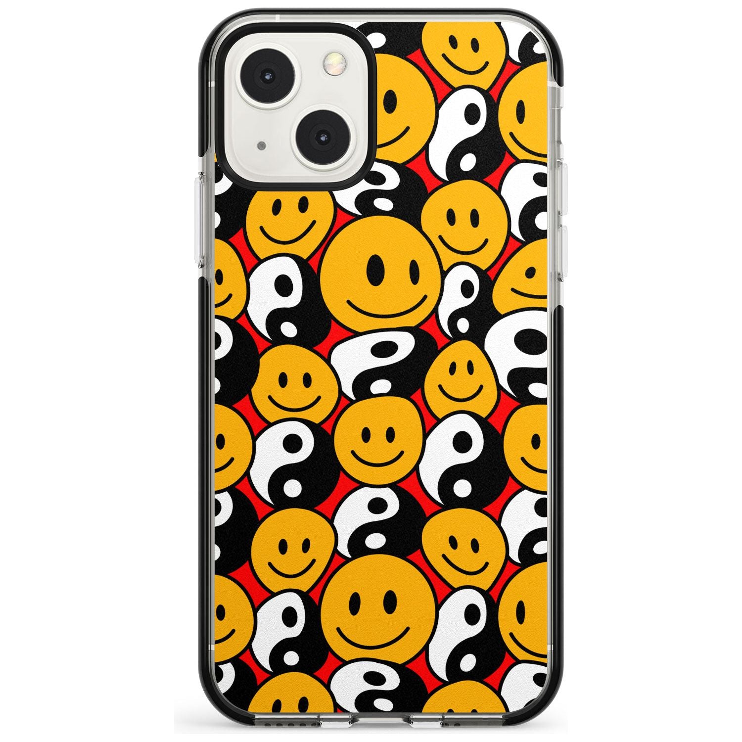 Yin Yang & Faces Black Impact Phone Case for iPhone 13 & 13 Mini