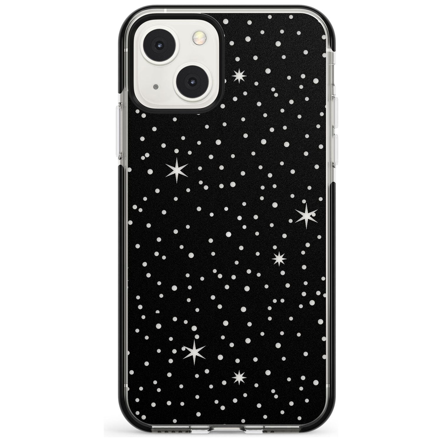 Celestial Cut-Out Stars Phone Case iPhone 13 Mini / Black Impact Case Blanc Space