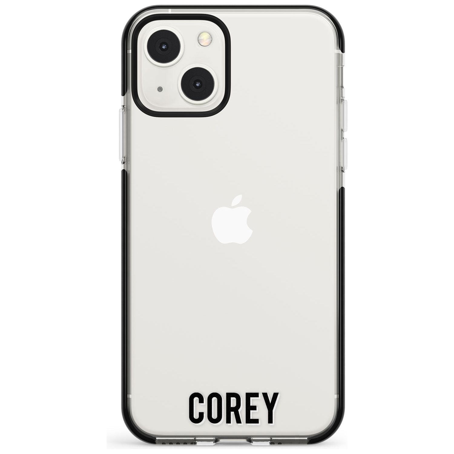 Personalised Clear Text 2A Custom Phone Case iPhone 13 Mini / Black Impact Case Blanc Space