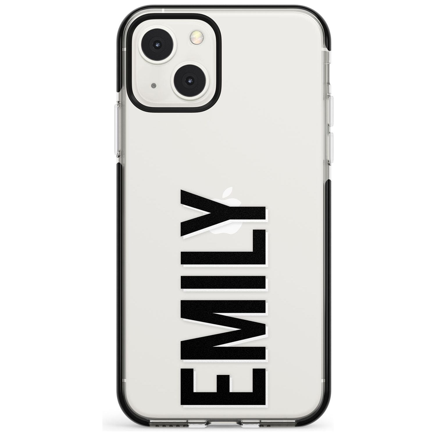 Personalised Clear Text 3A Custom Phone Case iPhone 13 Mini / Black Impact Case Blanc Space