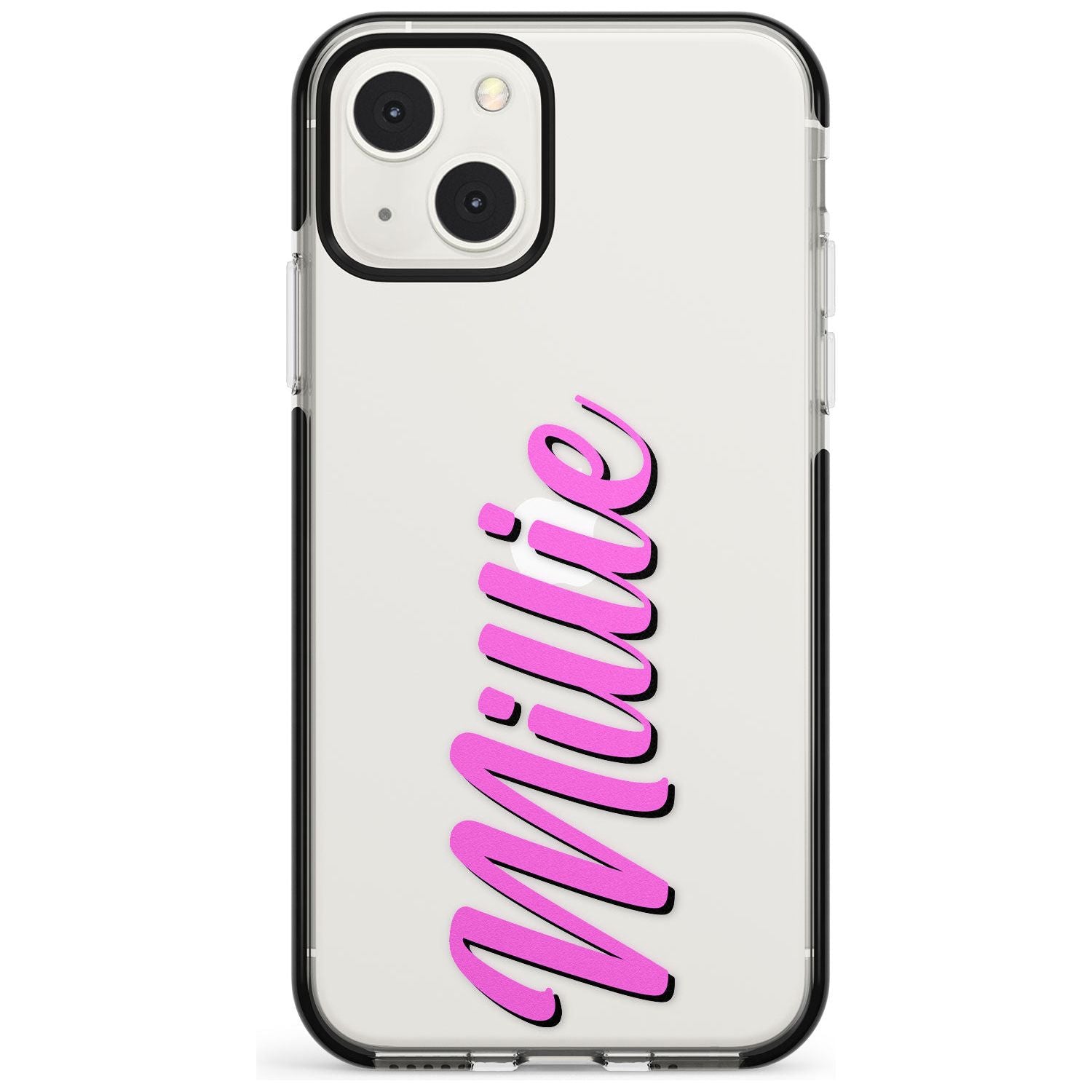 Personalised Clear Text 3C Custom Phone Case iPhone 13 Mini / Black Impact Case Blanc Space