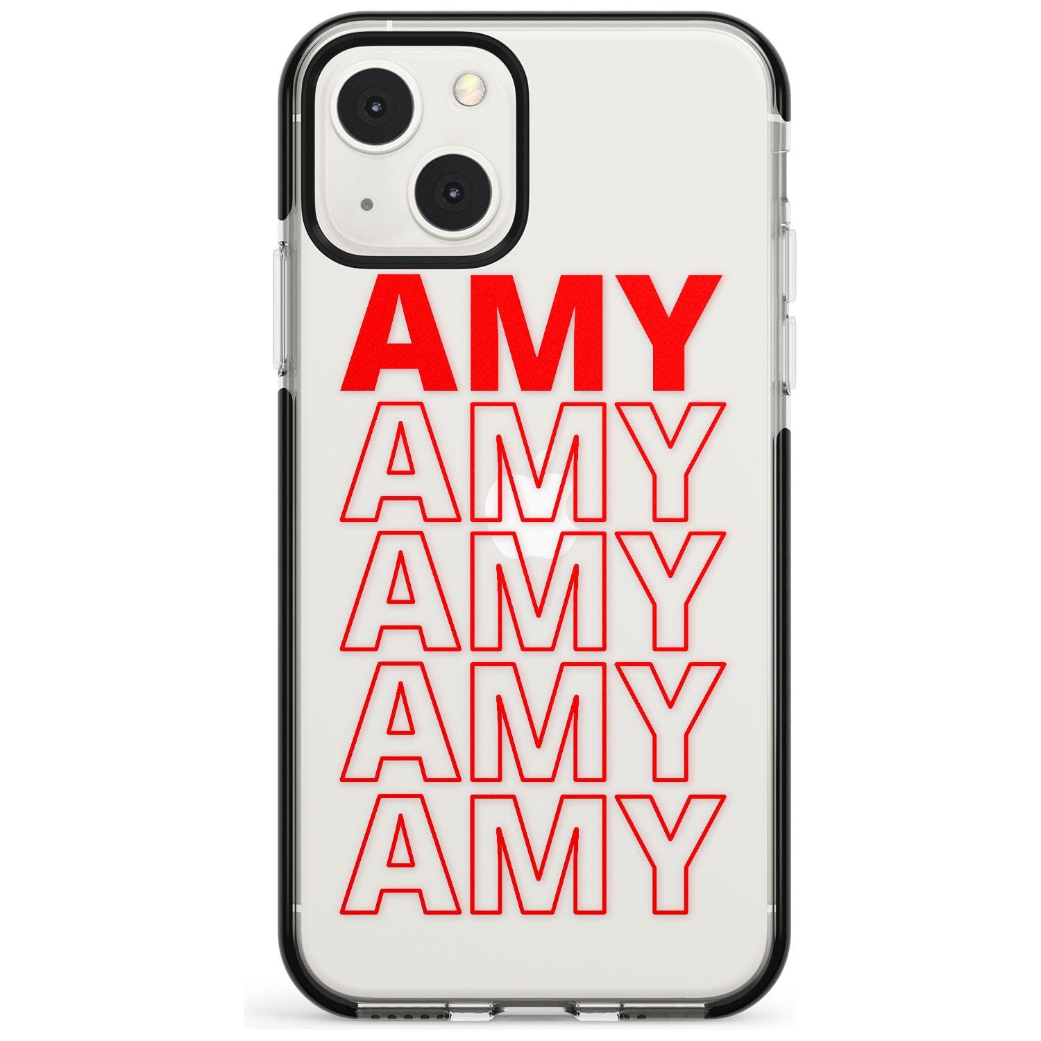 Personalised Clear Text 5B Custom Phone Case iPhone 13 Mini / Black Impact Case Blanc Space