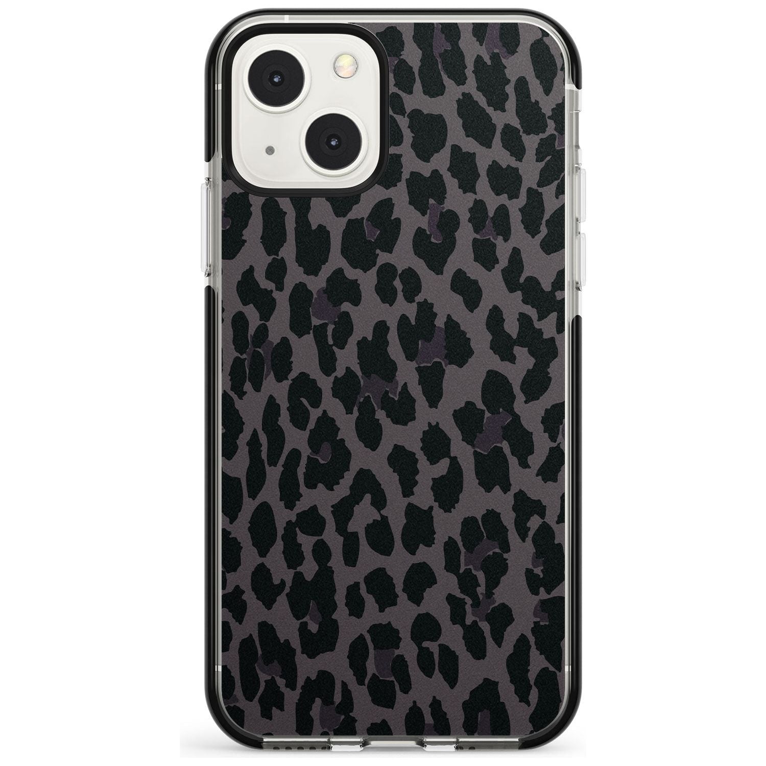 Dark Animal Print Pattern Large Leopard Phone Case iPhone 13 Mini / Black Impact Case Blanc Space