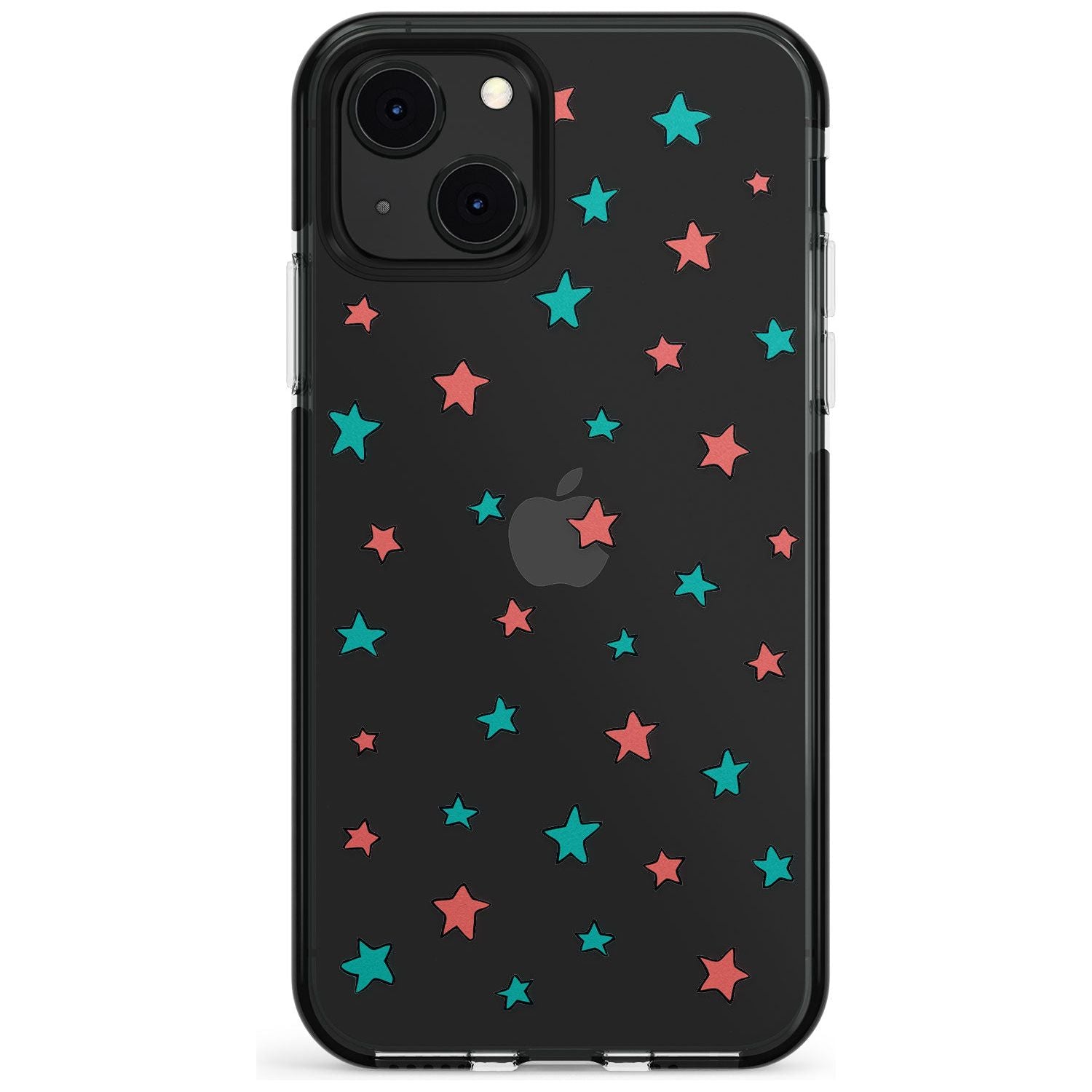 Heartstopper Stars Pattern Black Impact Phone Case for iPhone 13 & 13 Mini