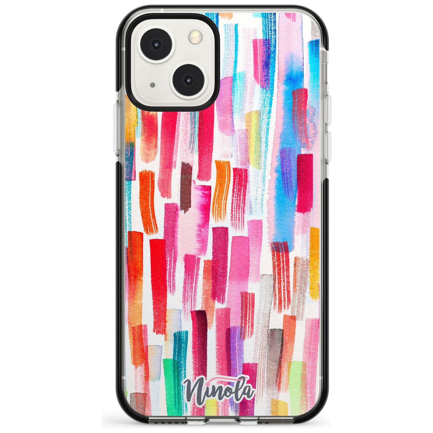 Colorful Brushstrokes Phone Case iPhone 13 Mini / Black Impact Case Blanc Space