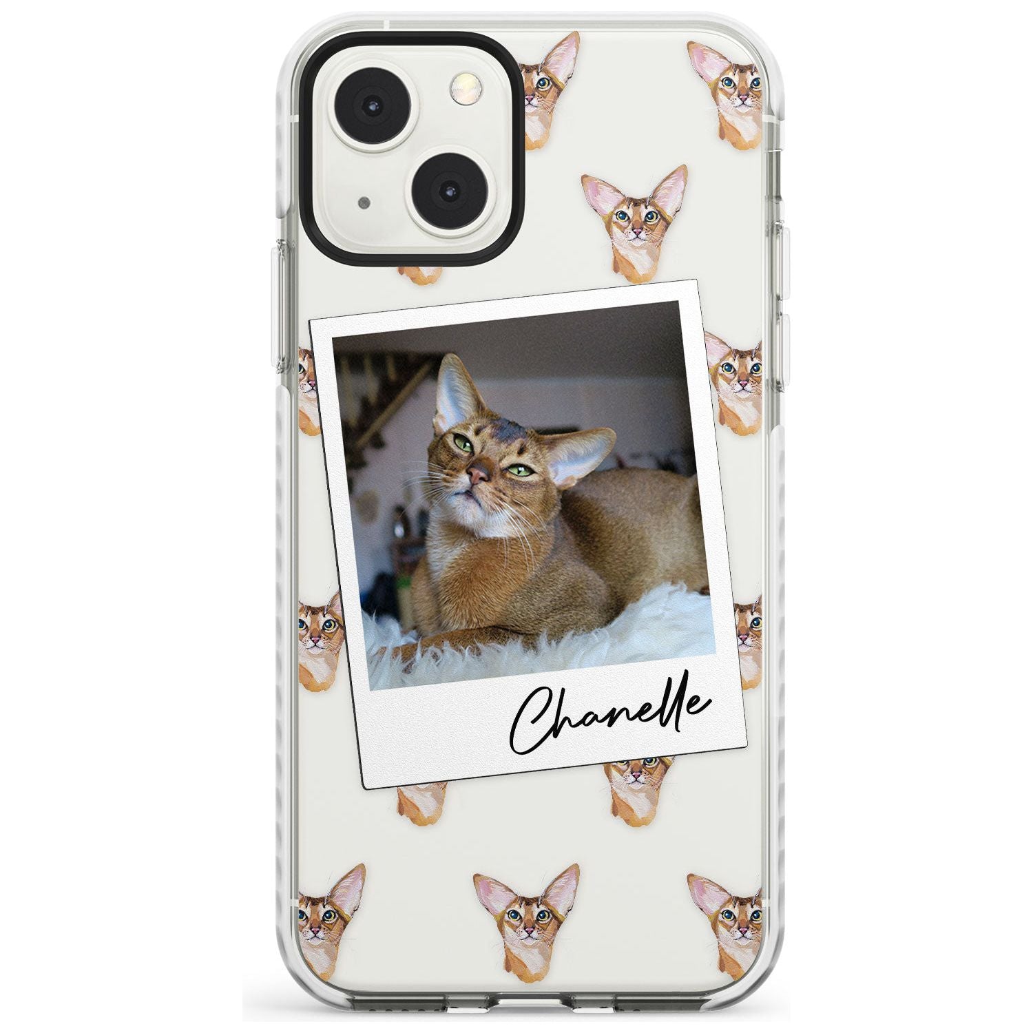 Personalised Abyssinian Cat Photo Impact Phone Case for iPhone 13 & 13 Mini