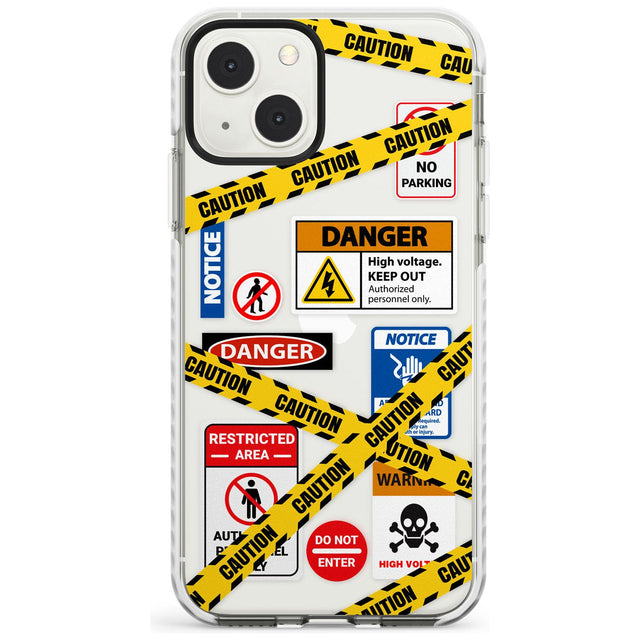 CAUTION Phone Case iPhone 13 Mini / Impact Case Blanc Space