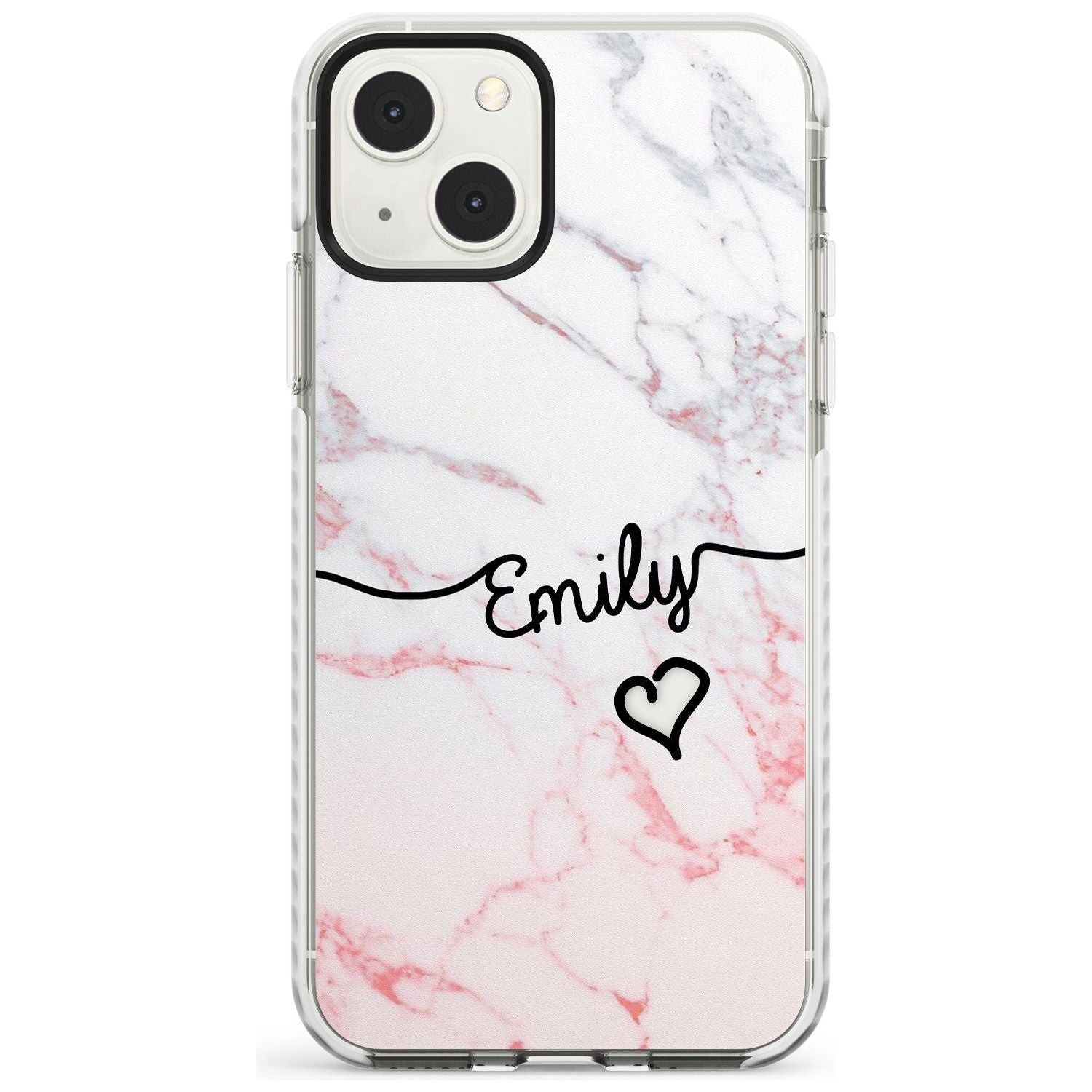 Personalised Pink Fade Marble Heart