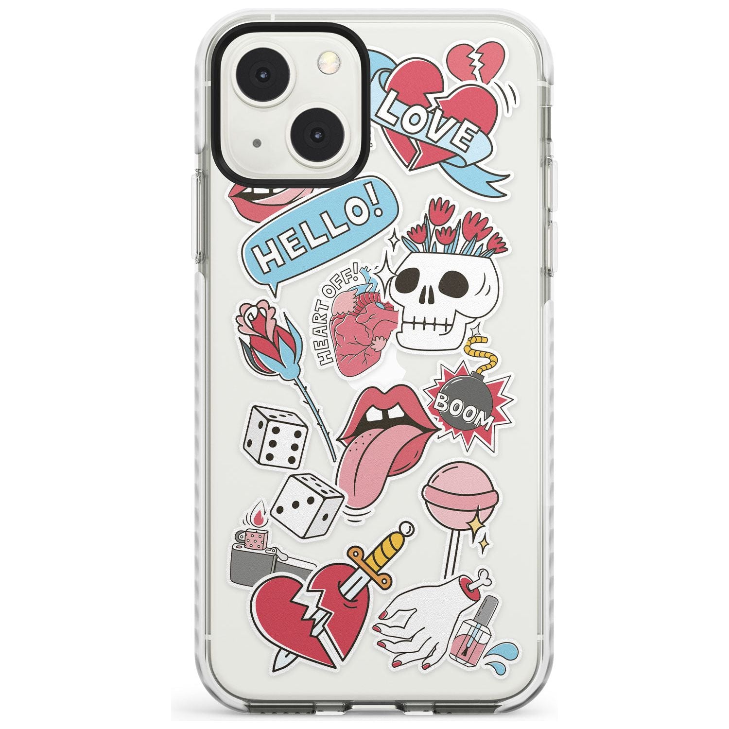 Skull & Flowers Stickers