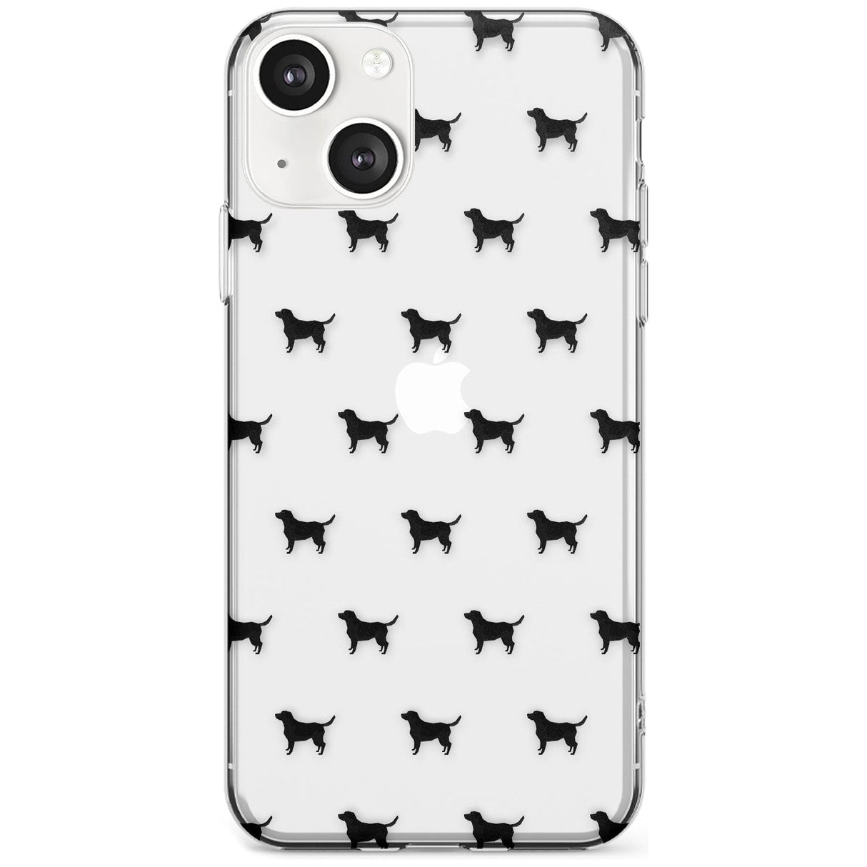 Black Labrador Dog Pattern Clear Phone Case iPhone 13 / Clear Case,iPhone 13 Mini / Clear Case,iPhone 14 / Clear Case,iPhone 14 Plus / Clear Case Blanc Space