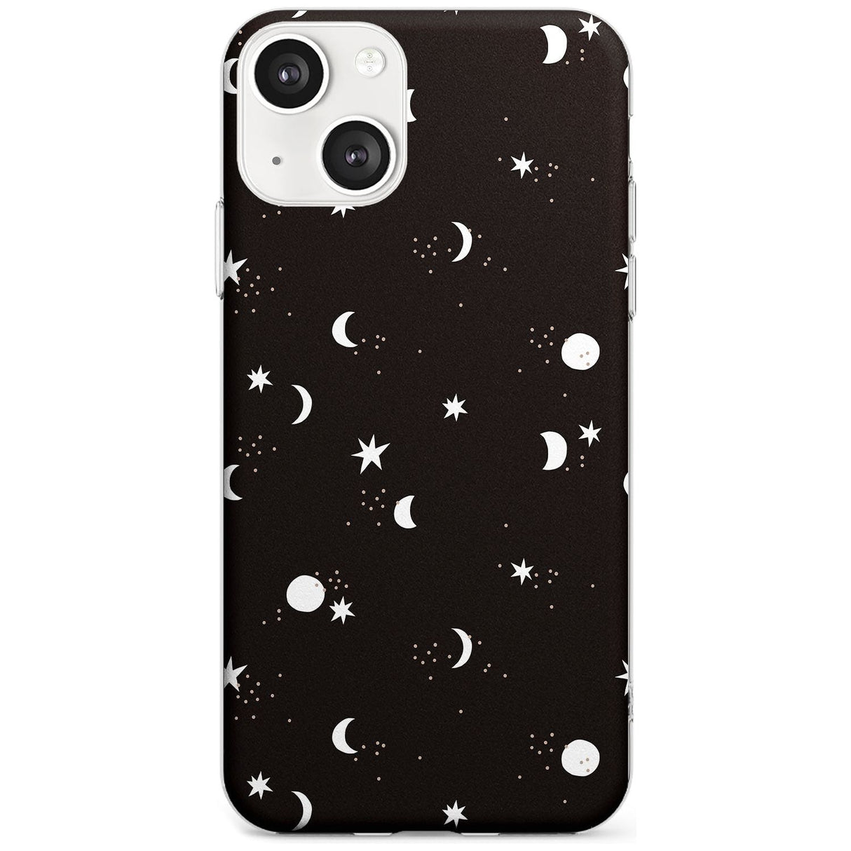 Funky Moons & Stars Phone Case iPhone 13 Mini / Clear Case,iPhone 13 / Clear Case,iPhone 14 Plus / Clear Case,iPhone 14 / Clear Case Blanc Space
