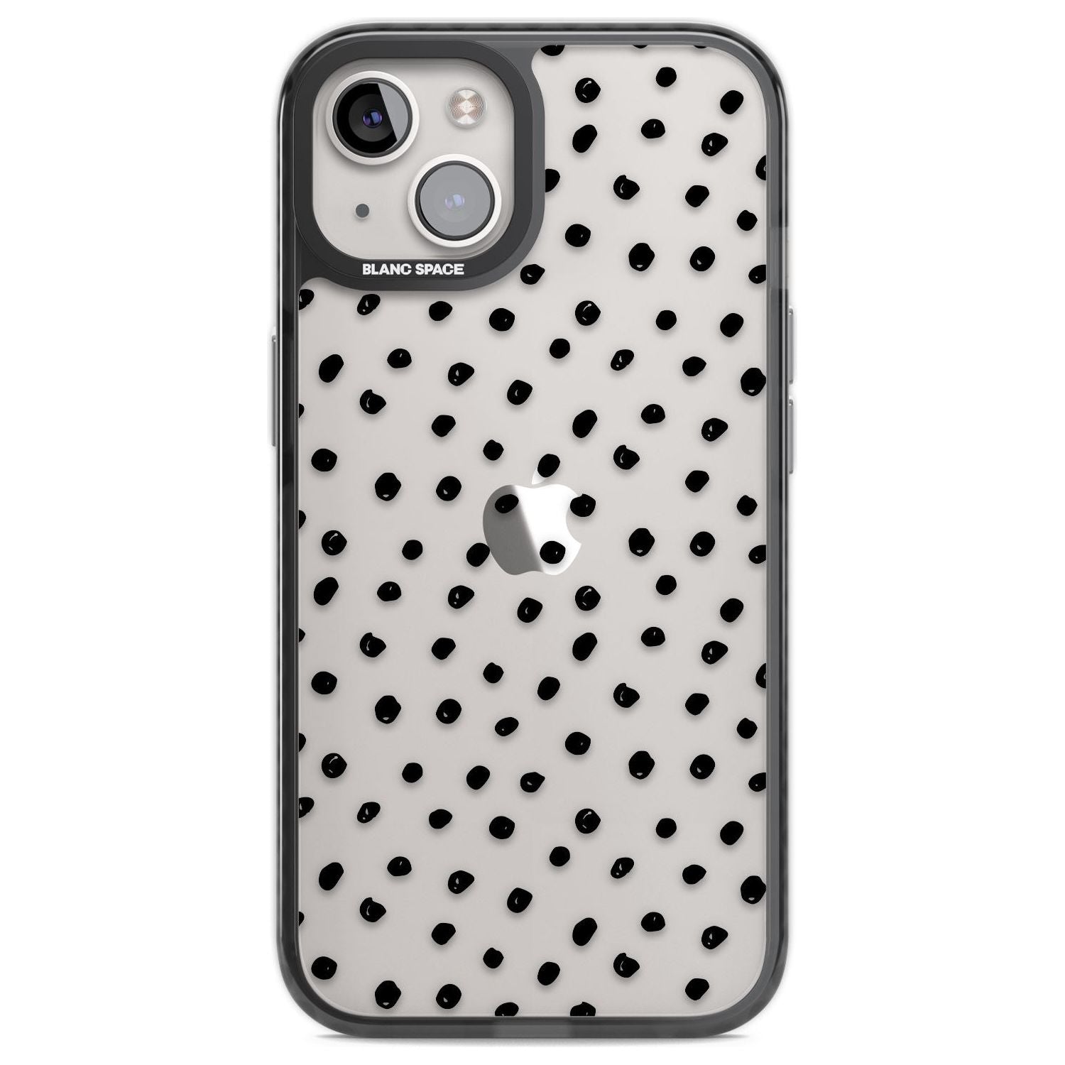Messy Black Dot Pattern Phone Case iPhone 12 / Black Impact Case,iPhone 13 / Black Impact Case,iPhone 12 Pro / Black Impact Case,iPhone 14 / Black Impact Case,iPhone 15 Plus / Black Impact Case,iPhone 15 / Black Impact Case Blanc Space