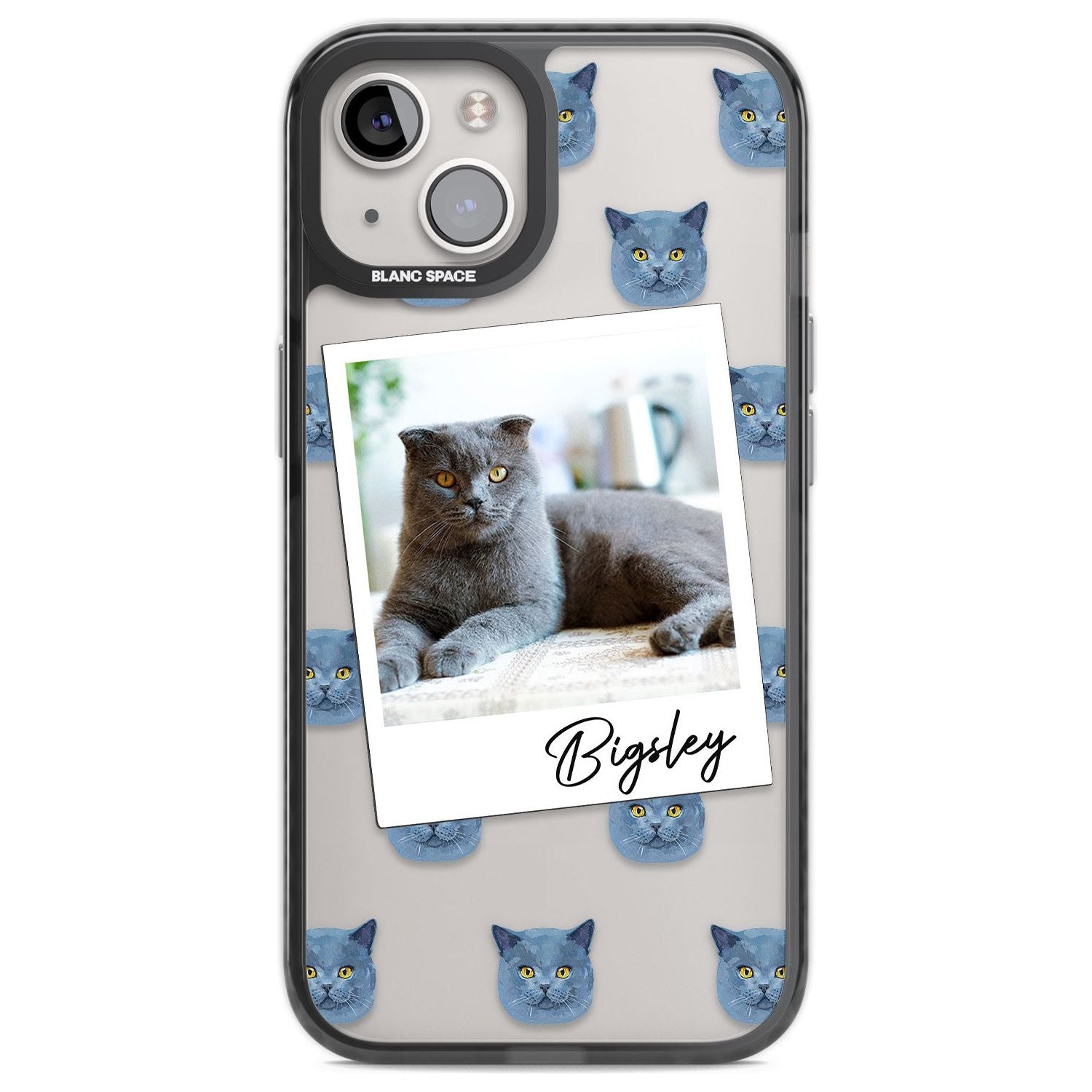 Personalised English Blue Cat Photo Custom Phone Case iPhone 13 / Black Impact Case,iPhone 12 Pro / Black Impact Case,iPhone 12 / Black Impact Case,iPhone 14 / Black Impact Case,iPhone 15 Plus / Black Impact Case,iPhone 15 / Black Impact Case Blanc Space