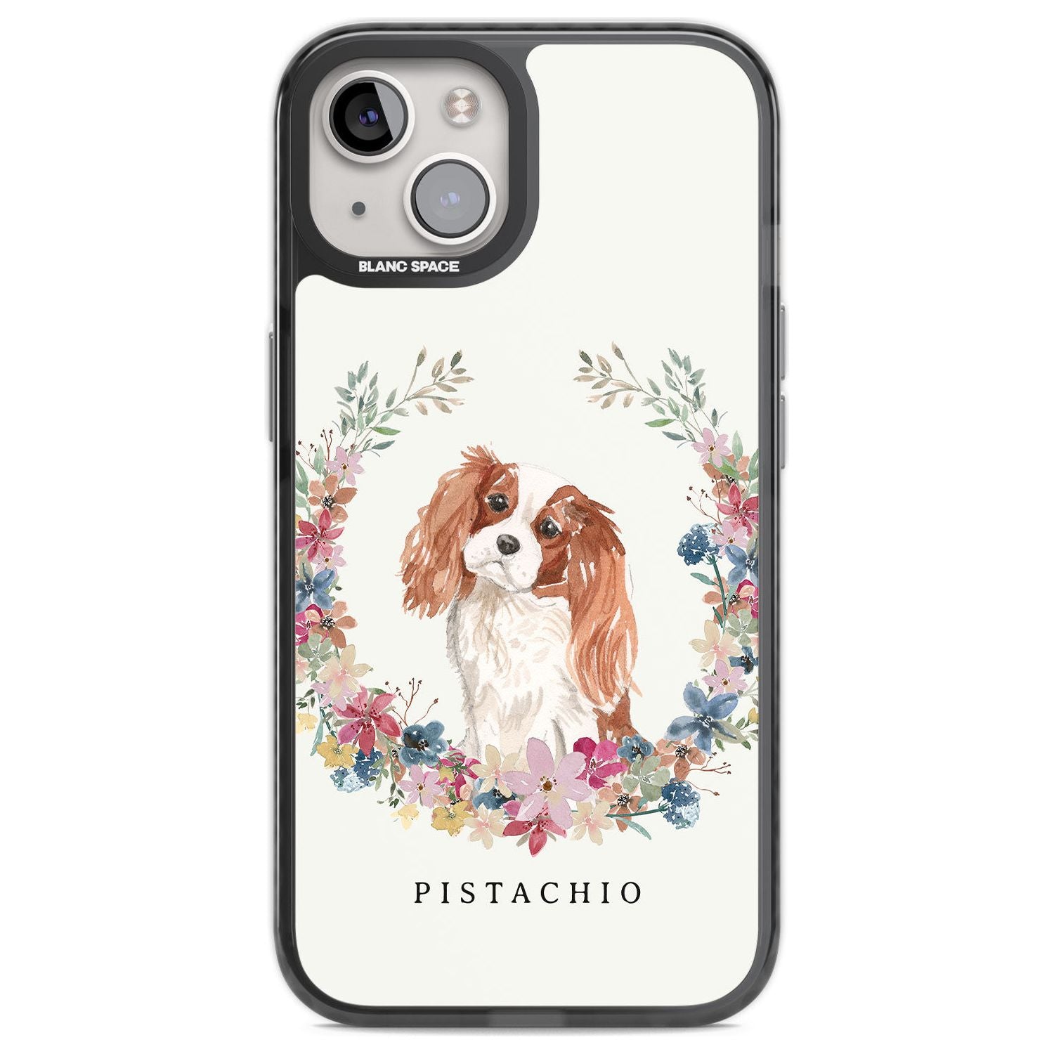 Personalised Cavalier King Charles Portrait Spaniel Custom Phone Case iPhone 12 / Black Impact Case,iPhone 13 / Black Impact Case,iPhone 12 Pro / Black Impact Case,iPhone 14 / Black Impact Case,iPhone 15 Plus / Black Impact Case,iPhone 15 / Black Impact Case Blanc Space