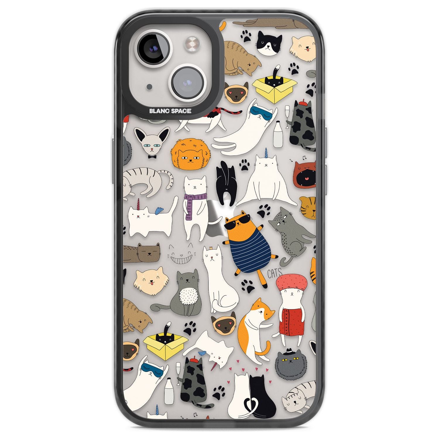 Cartoon Cat Collage Phone Case iPhone 12 / Black Impact Case,iPhone 13 / Black Impact Case,iPhone 12 Pro / Black Impact Case,iPhone 14 / Black Impact Case,iPhone 15 Plus / Black Impact Case,iPhone 15 / Black Impact Case Blanc Space