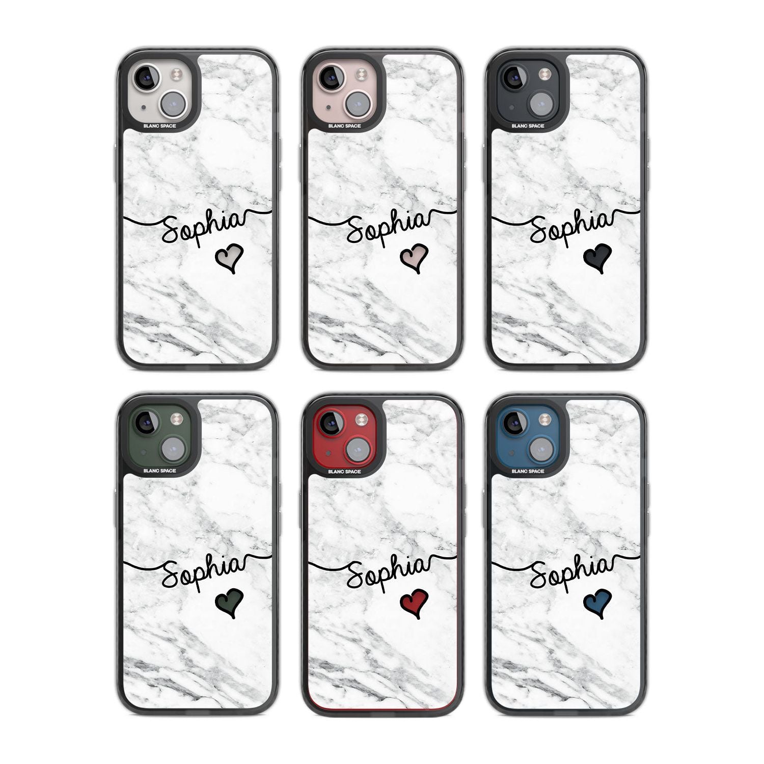 Personalised White Marble Heart