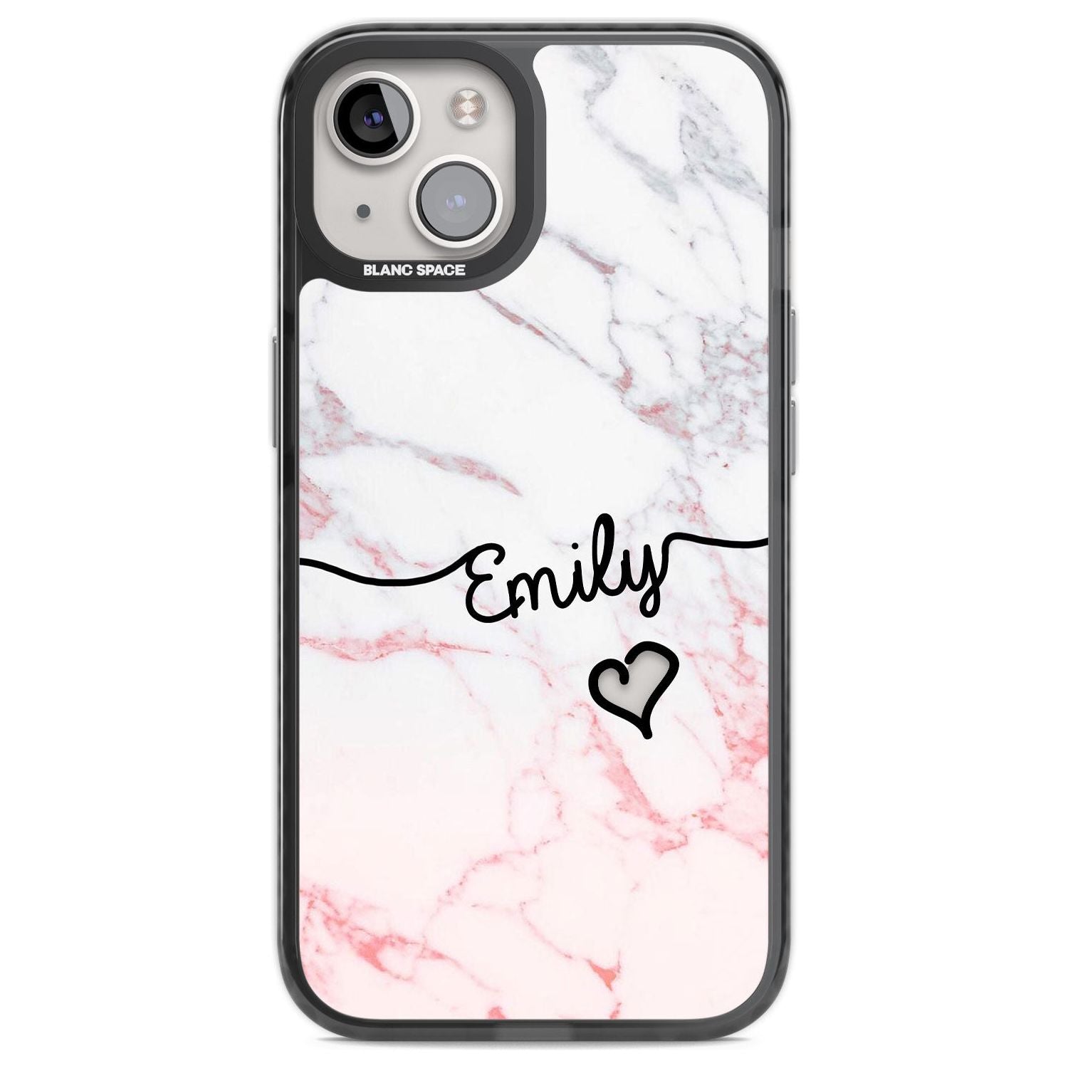 Personalised Pink Fade Marble Heart