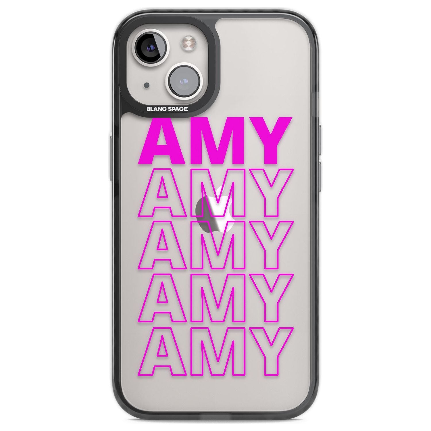 Personalised Clear Text 5D Custom Phone Case iPhone 12 / Black Impact Case,iPhone 13 / Black Impact Case,iPhone 12 Pro / Black Impact Case,iPhone 14 / Black Impact Case,iPhone 15 Plus / Black Impact Case,iPhone 15 / Black Impact Case Blanc Space