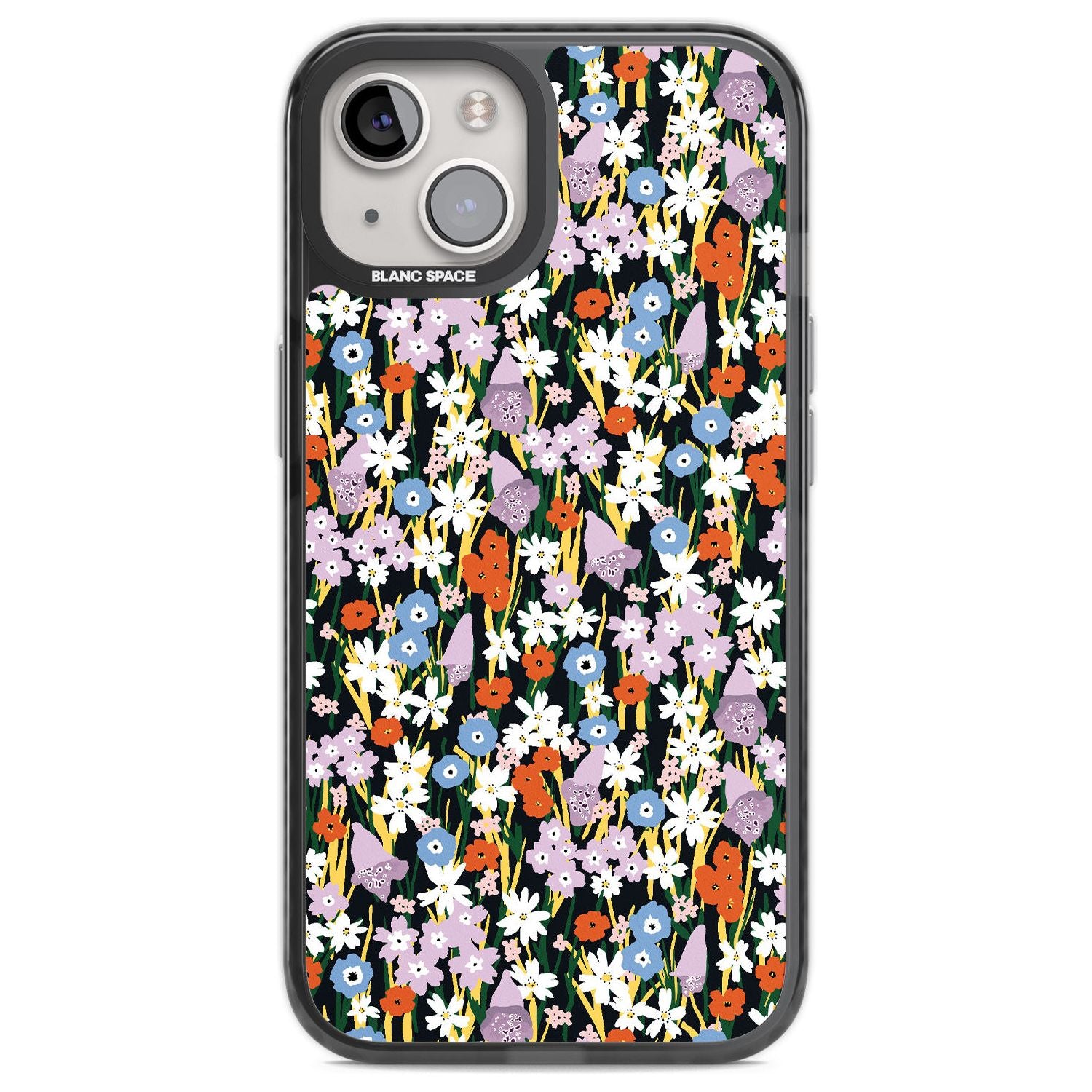 Energetic Floral Mix: Solid Phone Case iPhone 12 / Black Impact Case,iPhone 13 / Black Impact Case,iPhone 12 Pro / Black Impact Case,iPhone 14 / Black Impact Case,iPhone 15 Plus / Black Impact Case,iPhone 15 / Black Impact Case Blanc Space