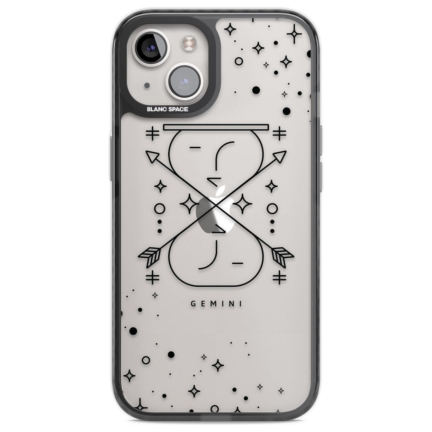 Gemini Emblem - Transparent Design Phone Case iPhone 12 / Black Impact Case,iPhone 13 / Black Impact Case,iPhone 12 Pro / Black Impact Case,iPhone 14 / Black Impact Case,iPhone 15 Plus / Black Impact Case,iPhone 15 / Black Impact Case Blanc Space
