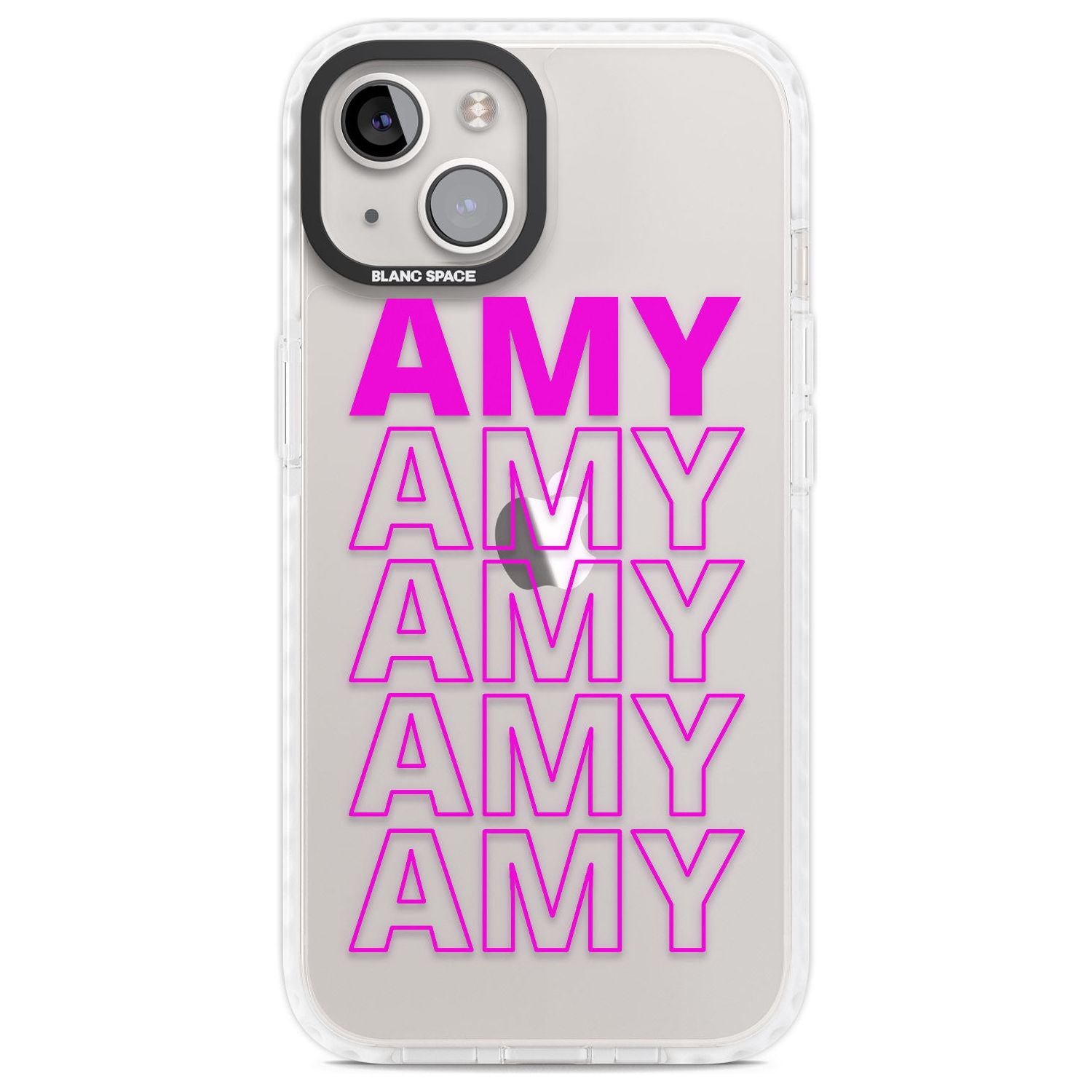 Personalised Clear Text 5D Custom Phone Case iPhone 13 / Impact Case,iPhone 14 / Impact Case,iPhone 15 Plus / Impact Case,iPhone 15 / Impact Case Blanc Space