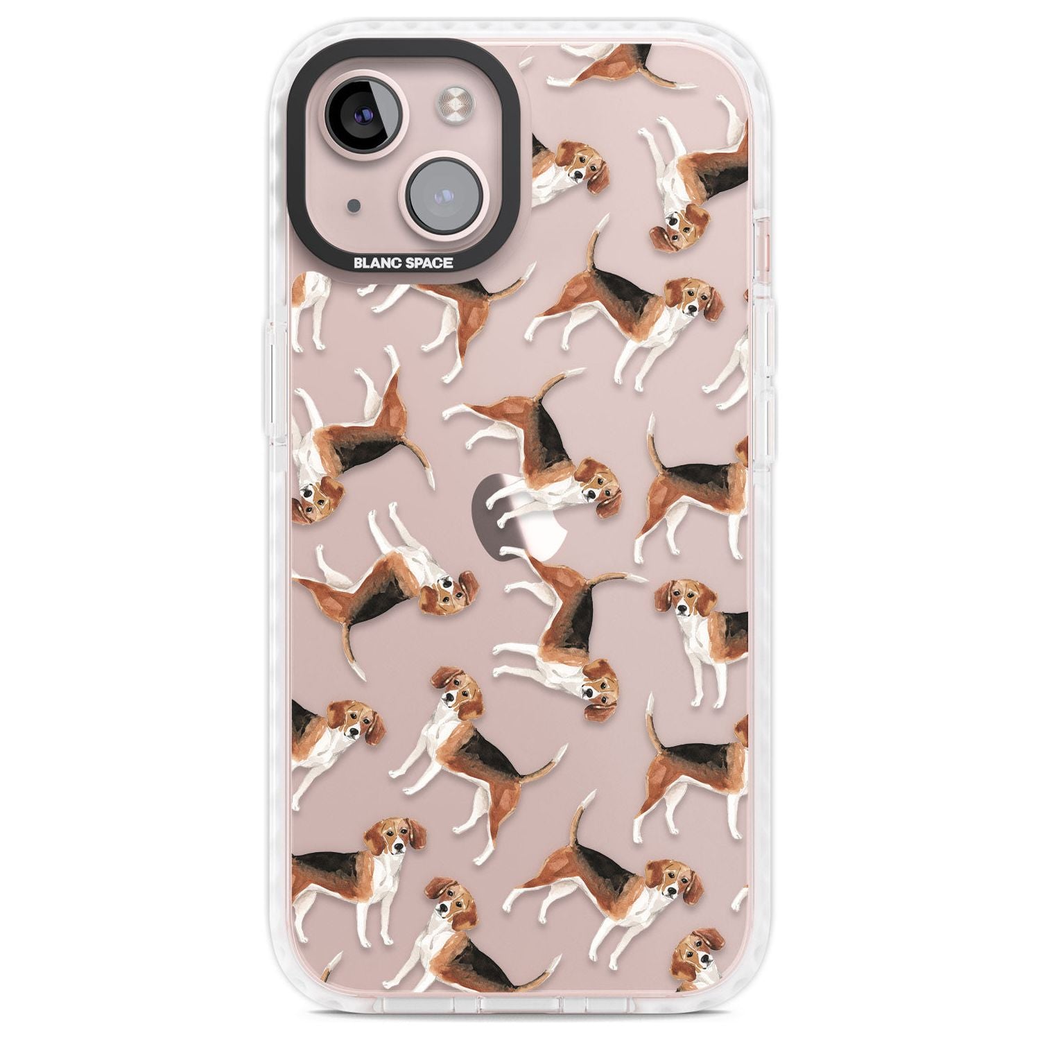 Beagle Watercolour Dog Pattern Phone Case iPhone 13 / Impact Case,iPhone 14 / Impact Case,iPhone 15 Plus / Impact Case,iPhone 15 / Impact Case Blanc Space