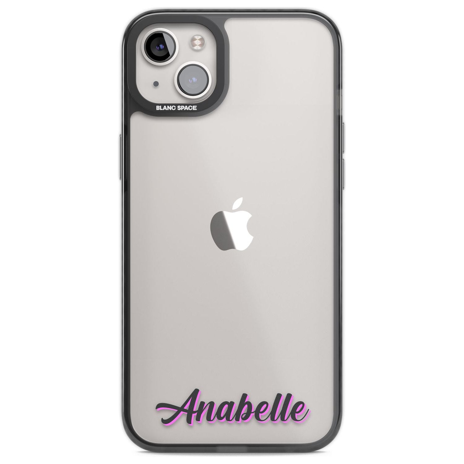 Personalised Clear Text 2B Custom Phone Case iPhone 14 Plus / Black Impact Case Blanc Space