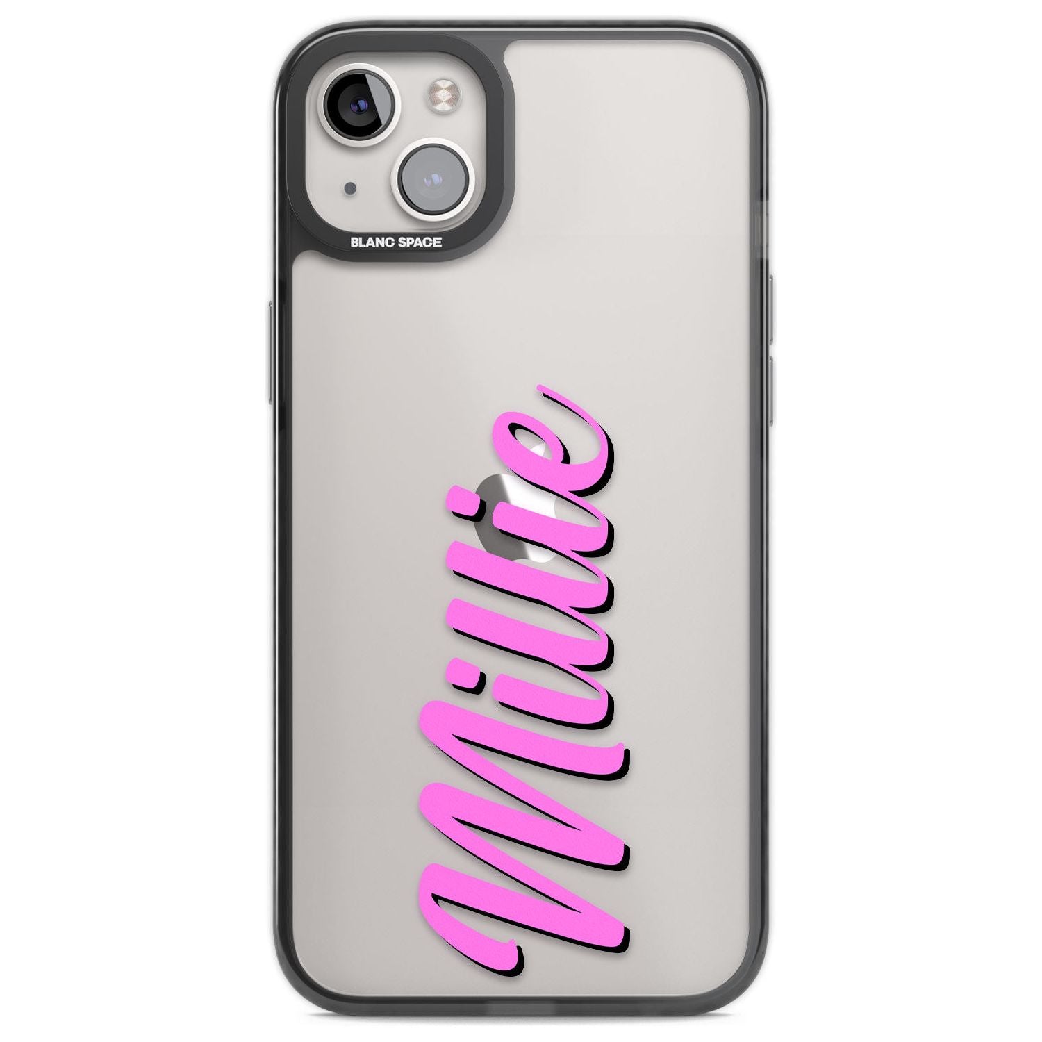 Personalised Clear Text 3C Custom Phone Case iPhone 14 Plus / Black Impact Case Blanc Space