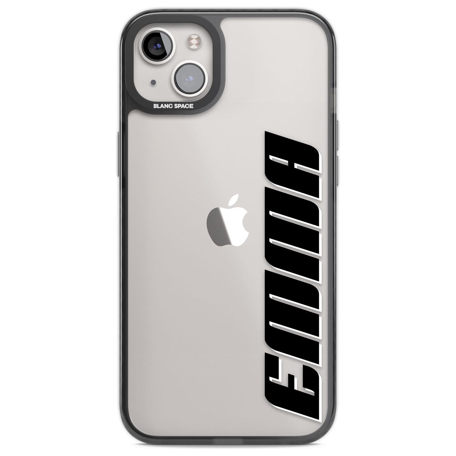 Personalised Clear Text 4A Custom Phone Case iPhone 14 Plus / Black Impact Case Blanc Space