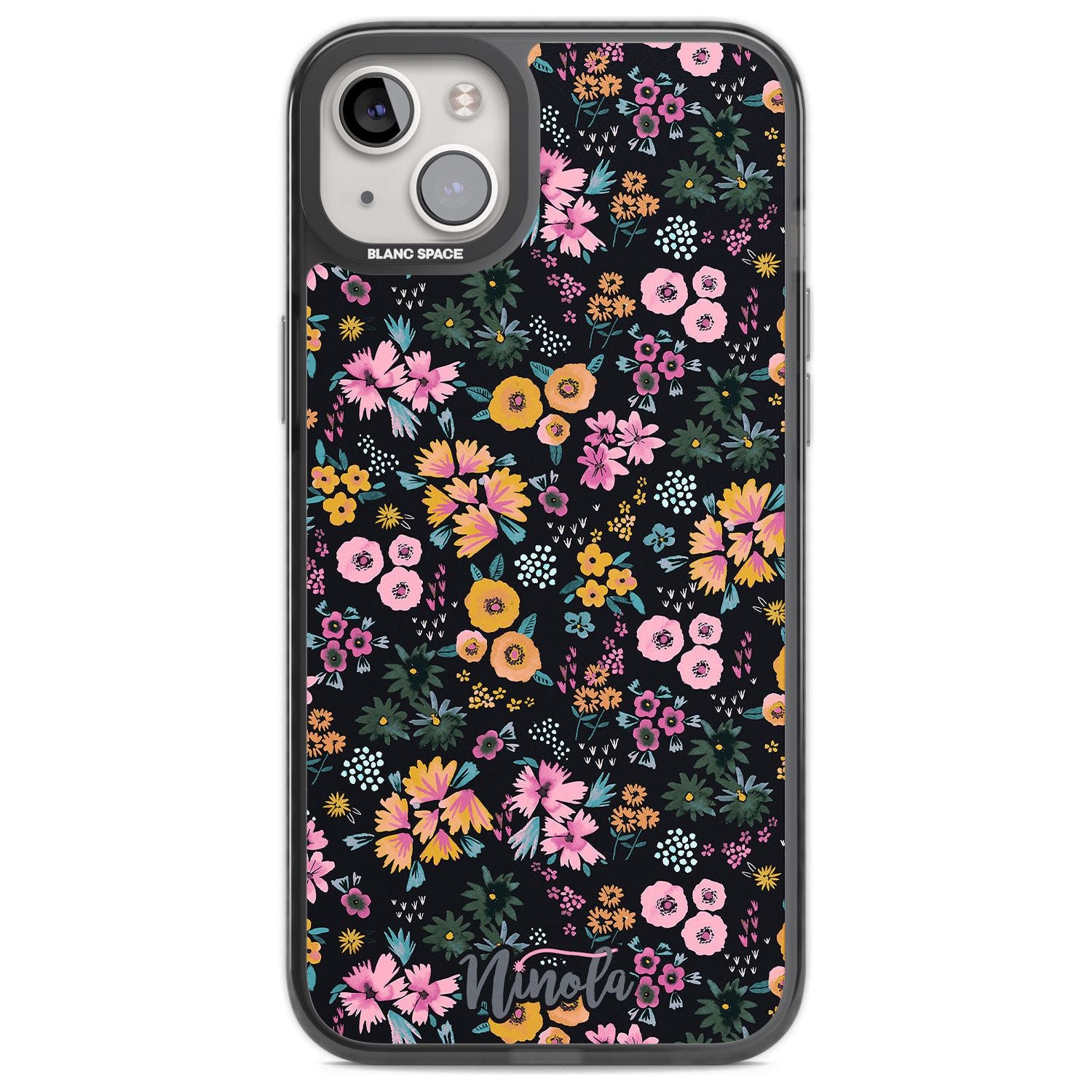 Little Flowers Phone Case iPhone 14 Plus / Black Impact Case Blanc Space