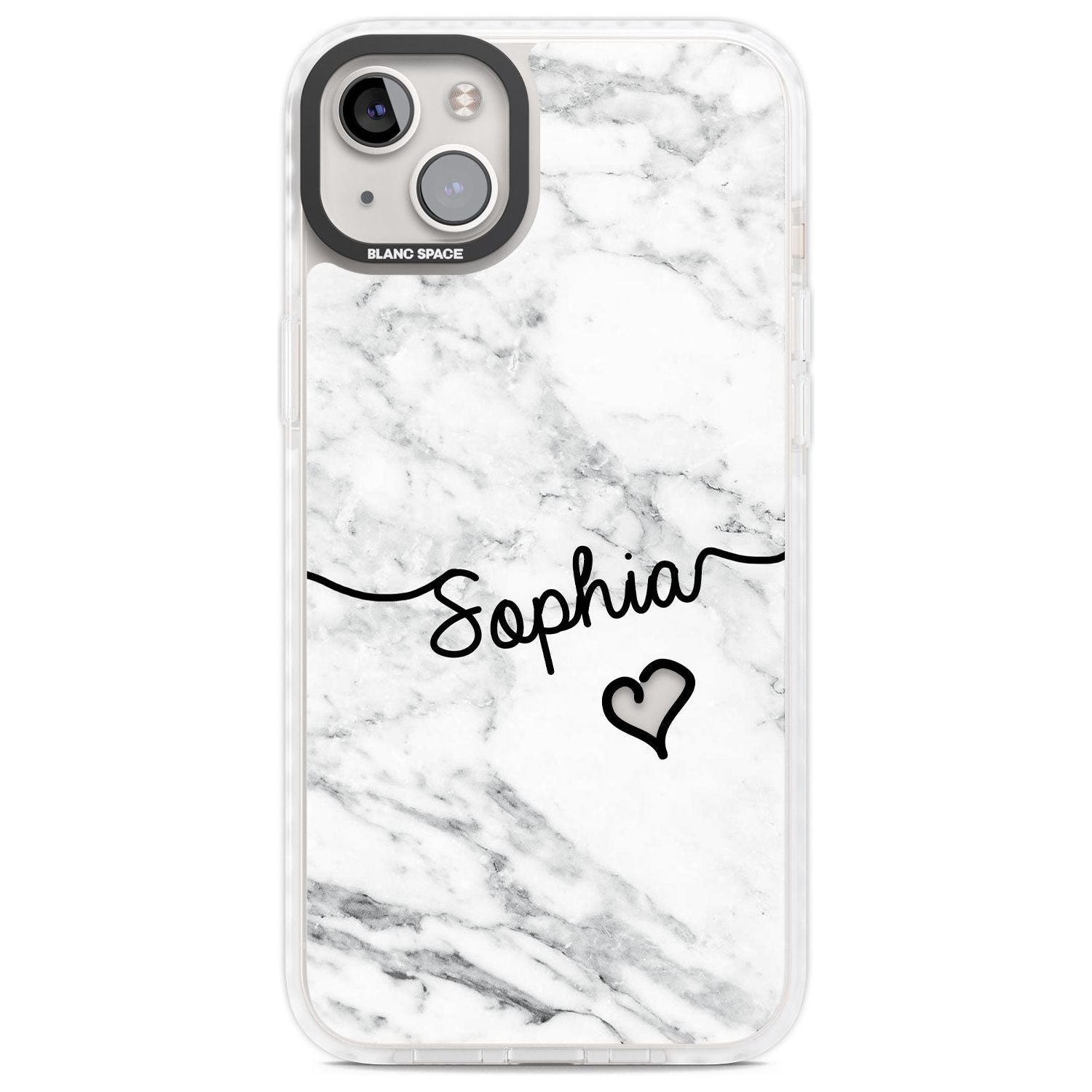 Personalised White Marble Heart