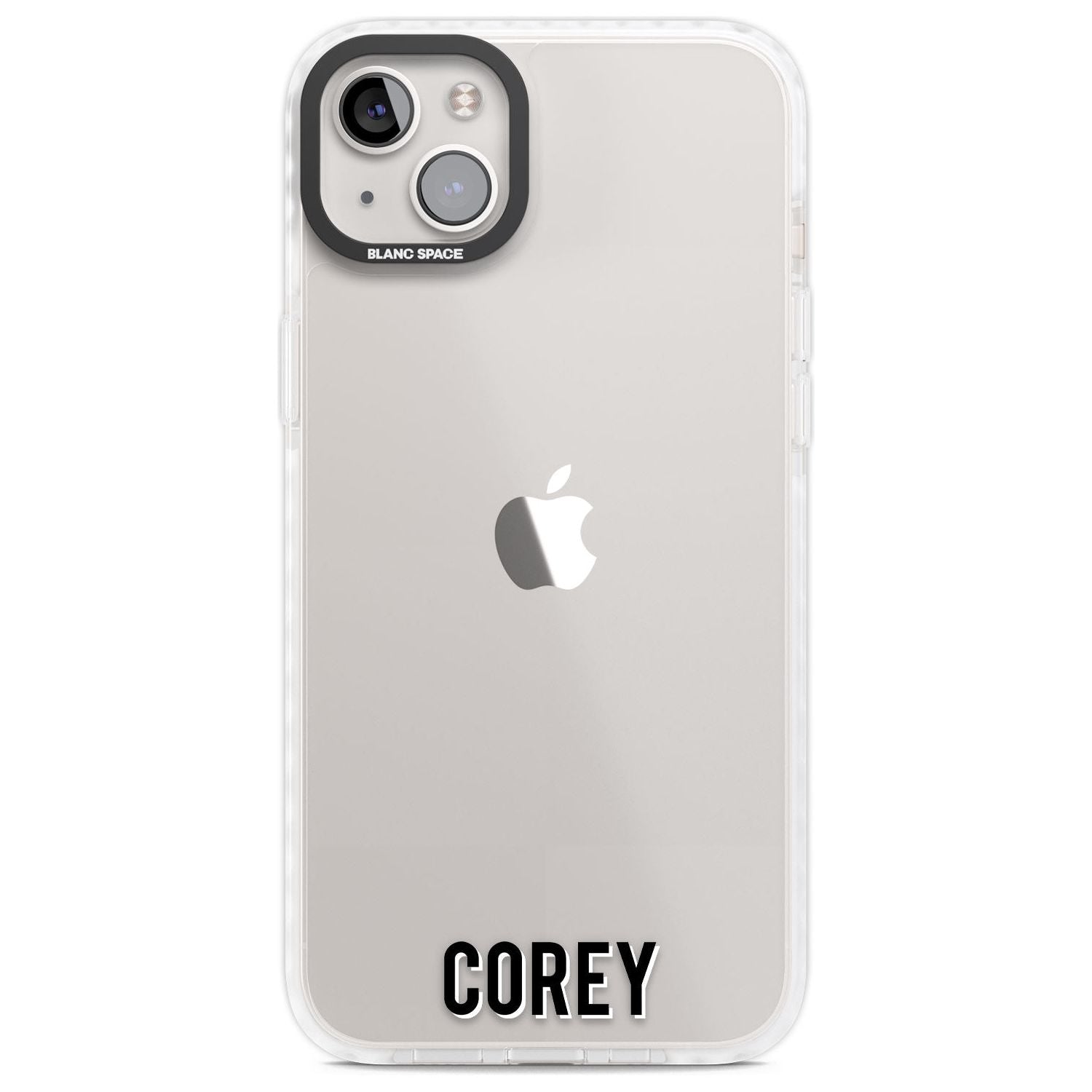 Personalised Clear Text 2A Custom Phone Case iPhone 14 Plus / Impact Case Blanc Space
