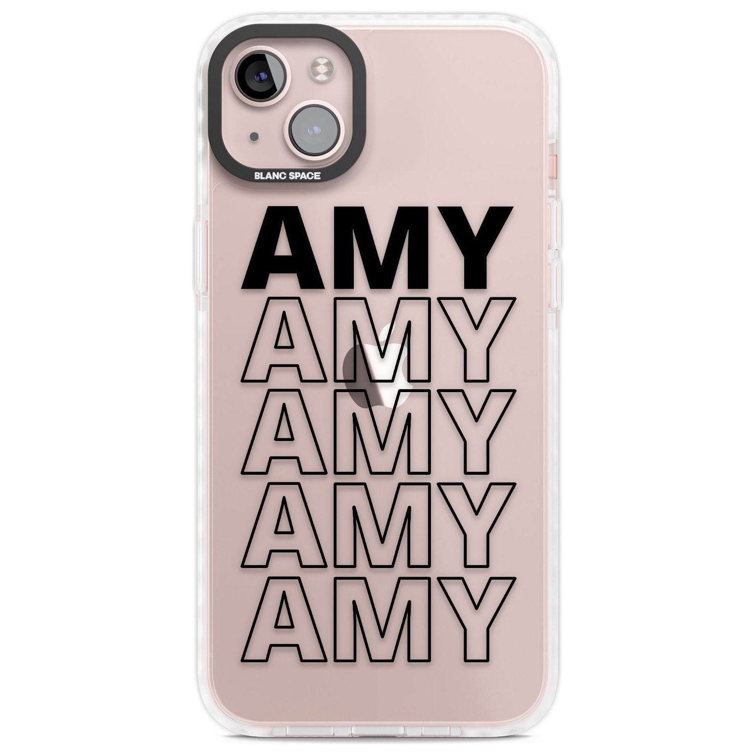 Personalised Clear Text 5A Custom Phone Case iPhone 14 Plus / Impact Case Blanc Space