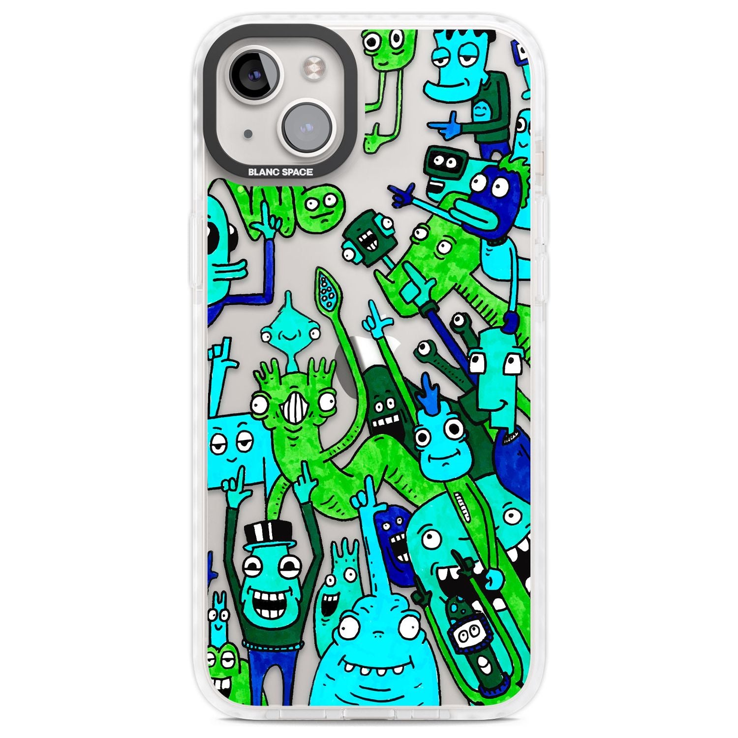 Don't Point Phone Case iPhone 14 Plus / Impact Case Blanc Space