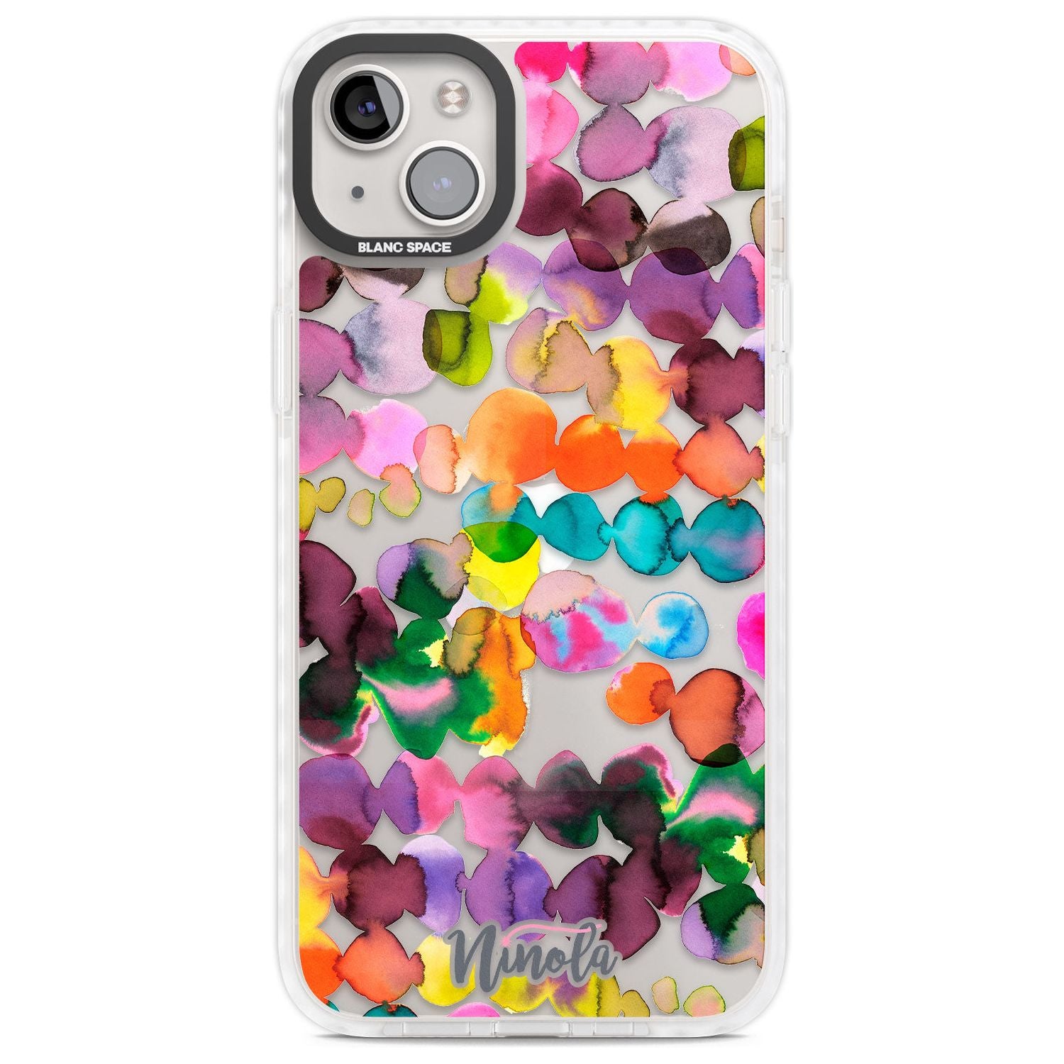 Ink Bleeding Dots Phone Case iPhone 14 Plus / Impact Case Blanc Space