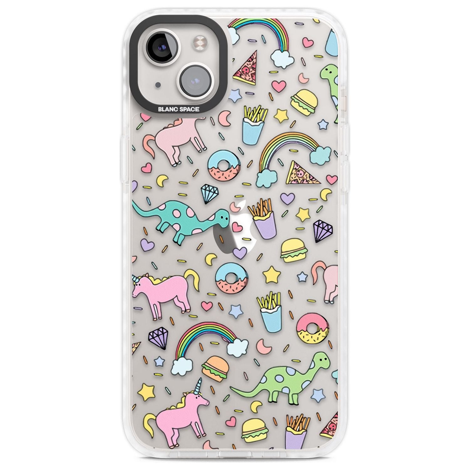 Cute Pattern Phone Case iPhone 14 Plus / Impact Case Blanc Space