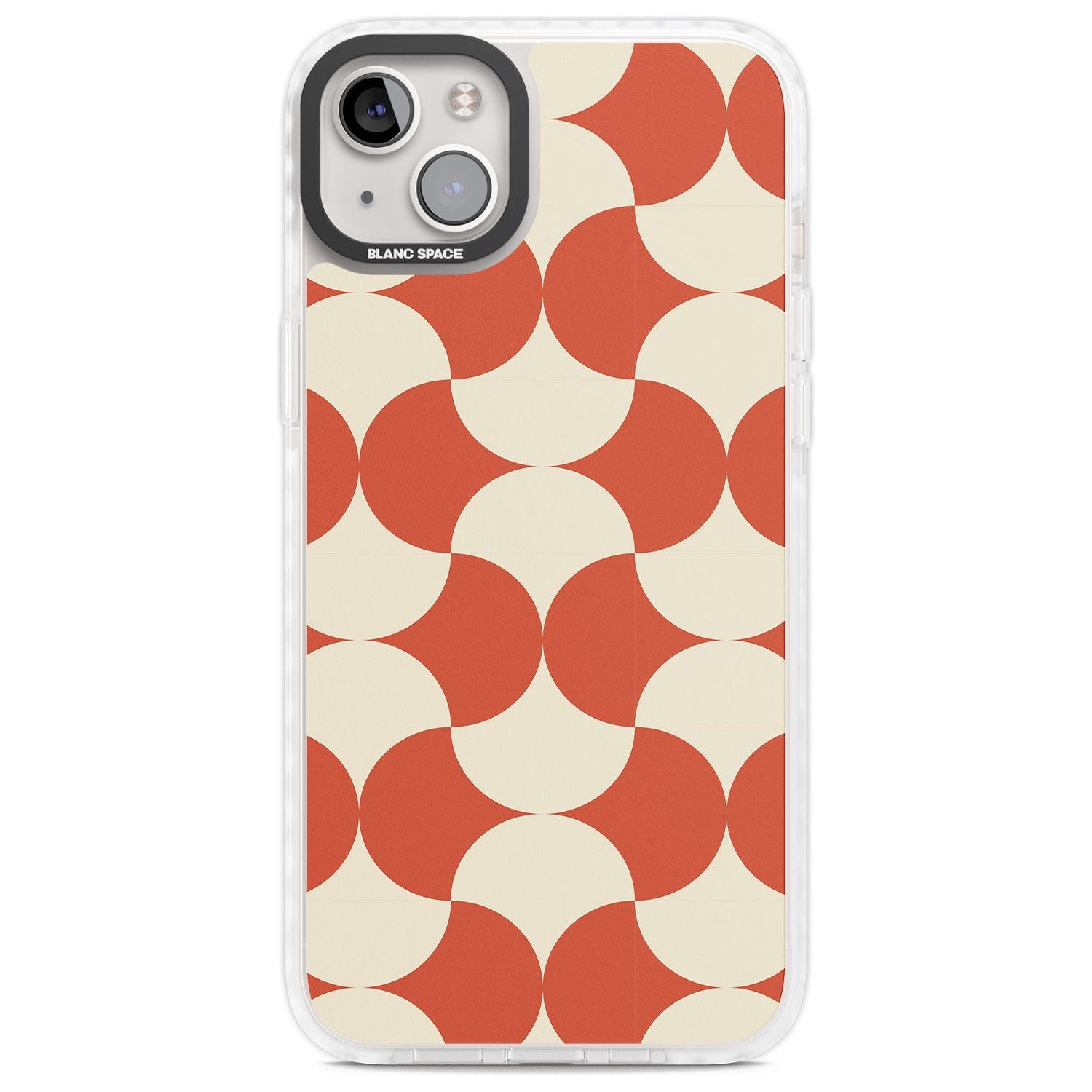 Abstract Retro Shapes: Psychedelic Pattern Phone Case iPhone 14 Plus / Impact Case Blanc Space