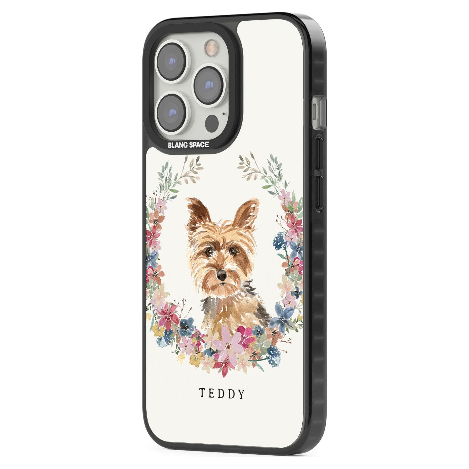 Personalised Yorkshire Terrier Floral Portrait