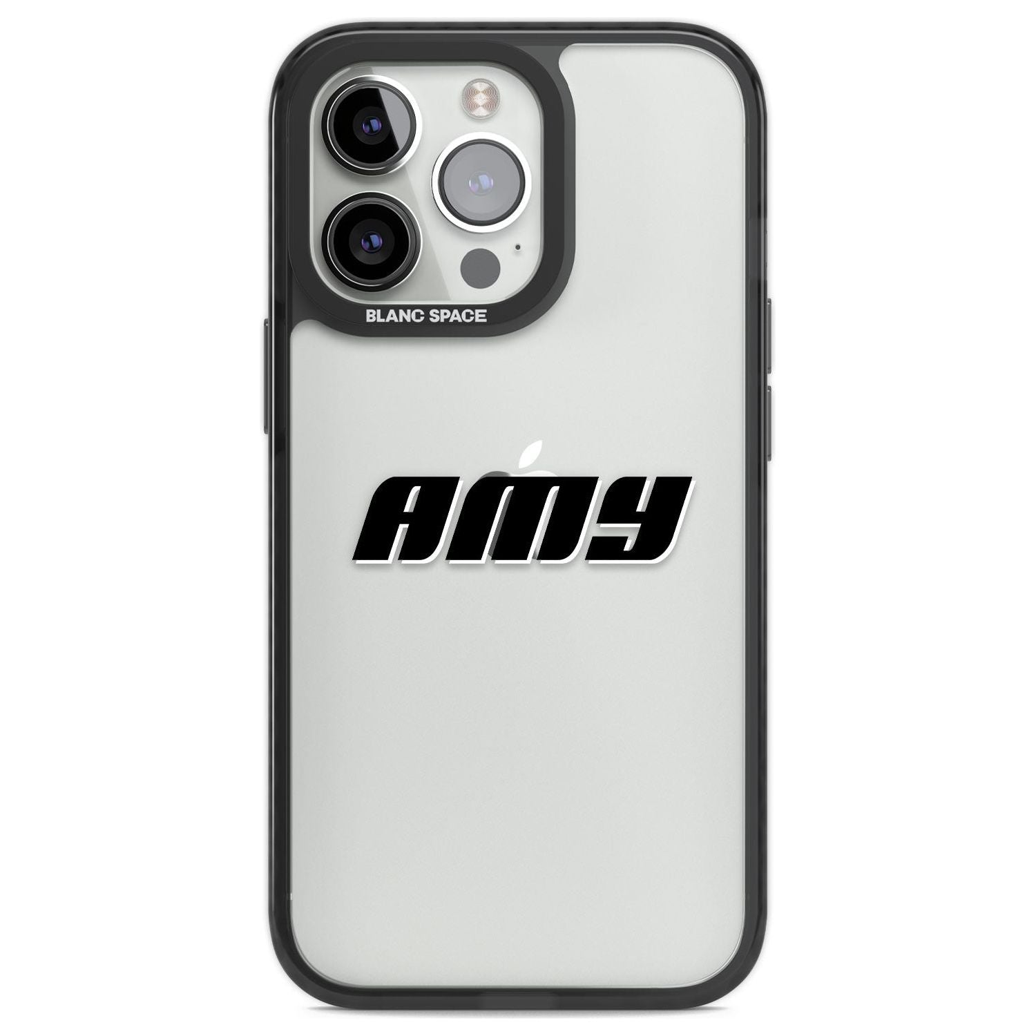 Personalised Clear Text 1C Custom Phone Case iPhone 13 Pro / Black Impact Case,iPhone 14 Pro / Black Impact Case,iPhone 15 Pro Max / Black Impact Case,iPhone 15 Pro / Black Impact Case Blanc Space