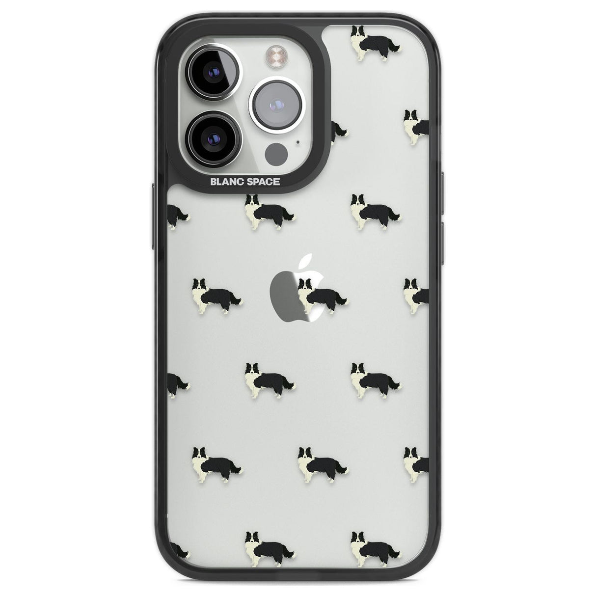 Border Collie Dog Pattern Clear Phone Case iPhone 13 Pro / Black Impact Case,iPhone 14 Pro / Black Impact Case,iPhone 15 Pro Max / Black Impact Case,iPhone 15 Pro / Black Impact Case Blanc Space