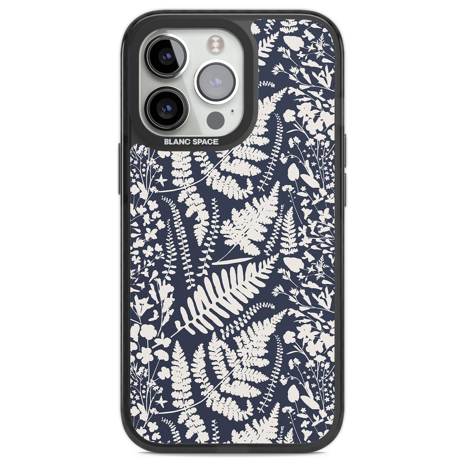 Wildflowers & Ferns On Navy