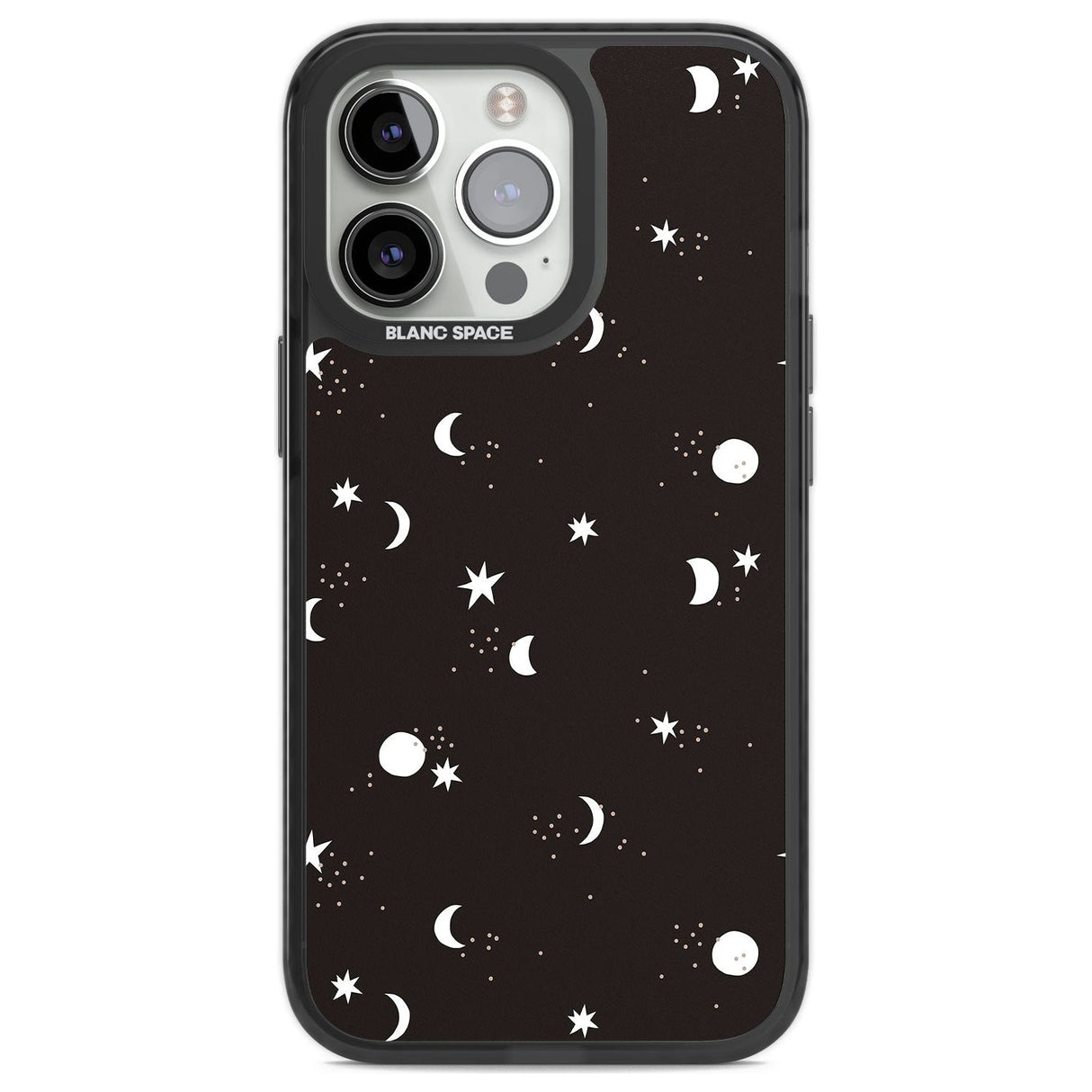 Funky Moons & Stars Phone Case iPhone 13 Pro / Black Impact Case,iPhone 14 Pro / Black Impact Case,iPhone 15 Pro / Black Impact Case,iPhone 15 Pro Max / Black Impact Case Blanc Space