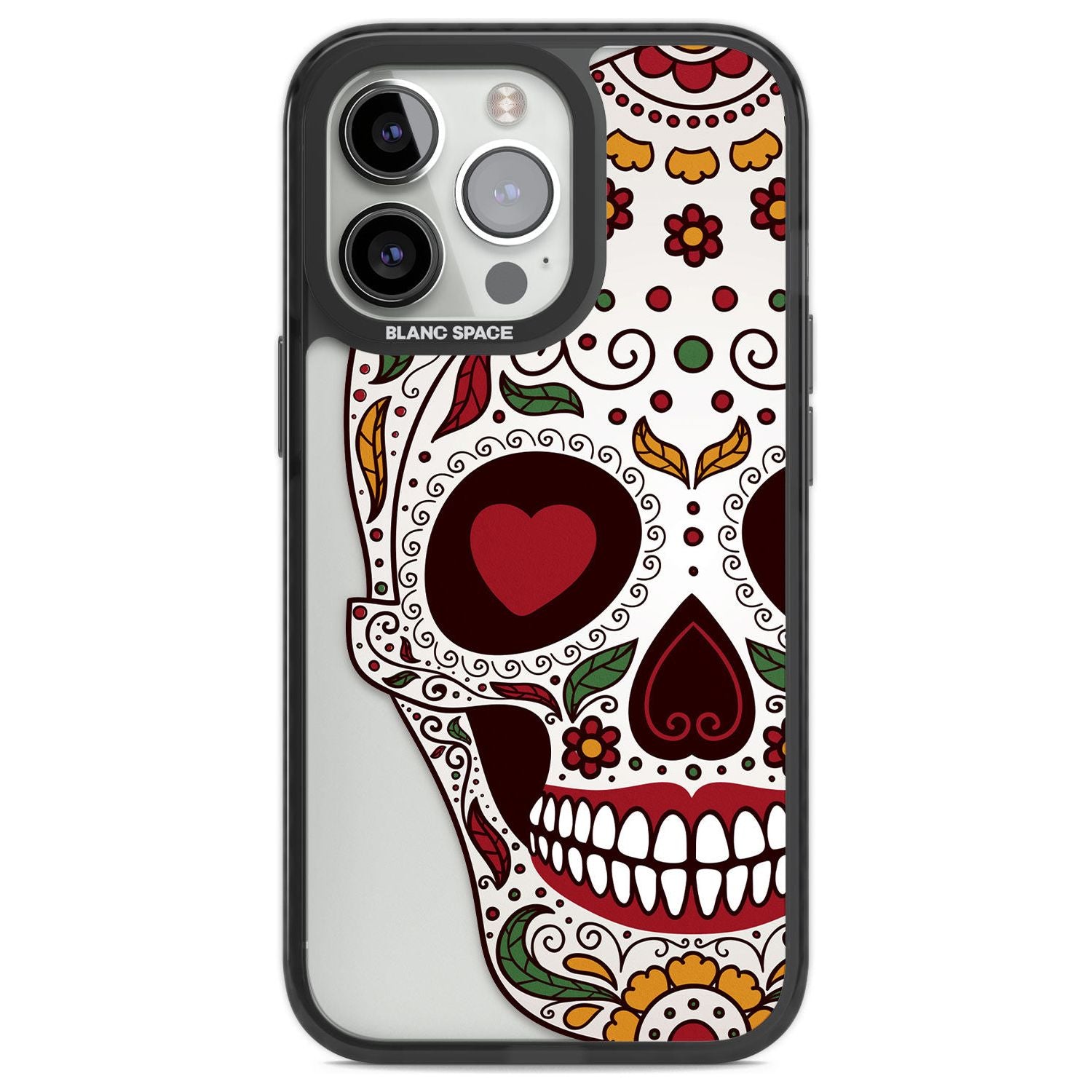 Autumn Sugar Skull Phone Case iPhone 13 Pro / Black Impact Case,iPhone 14 Pro / Black Impact Case,iPhone 15 Pro Max / Black Impact Case,iPhone 15 Pro / Black Impact Case Blanc Space