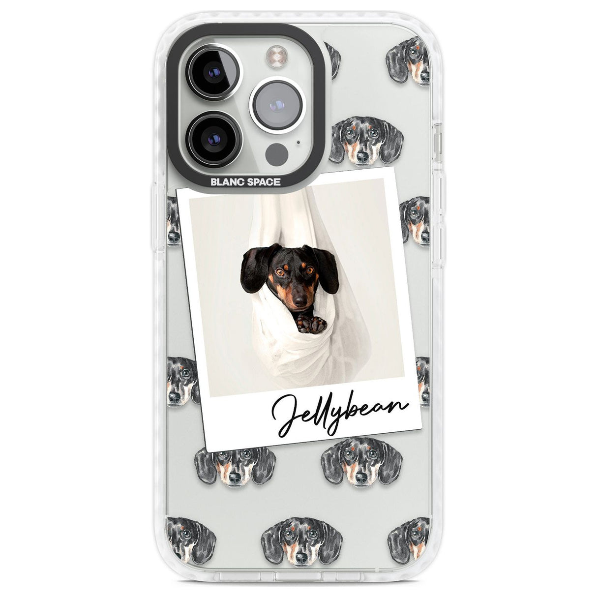 Personalised Dachshund, Black- Dog Photo Custom Phone Case iPhone 13 Pro / Impact Case,iPhone 14 Pro / Impact Case,iPhone 15 Pro Max / Impact Case,iPhone 15 Pro / Impact Case Blanc Space