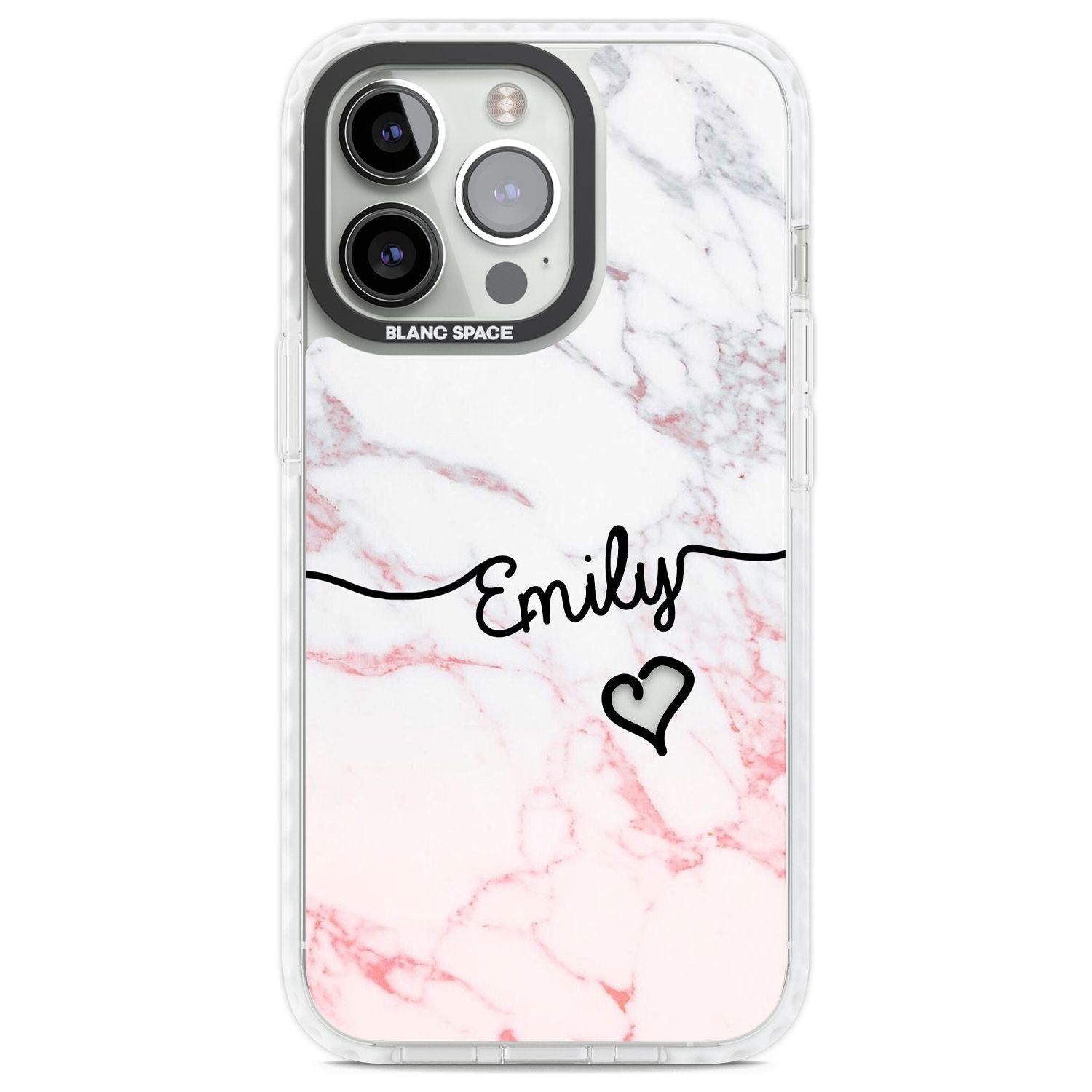 Personalised Pink Fade Marble Heart